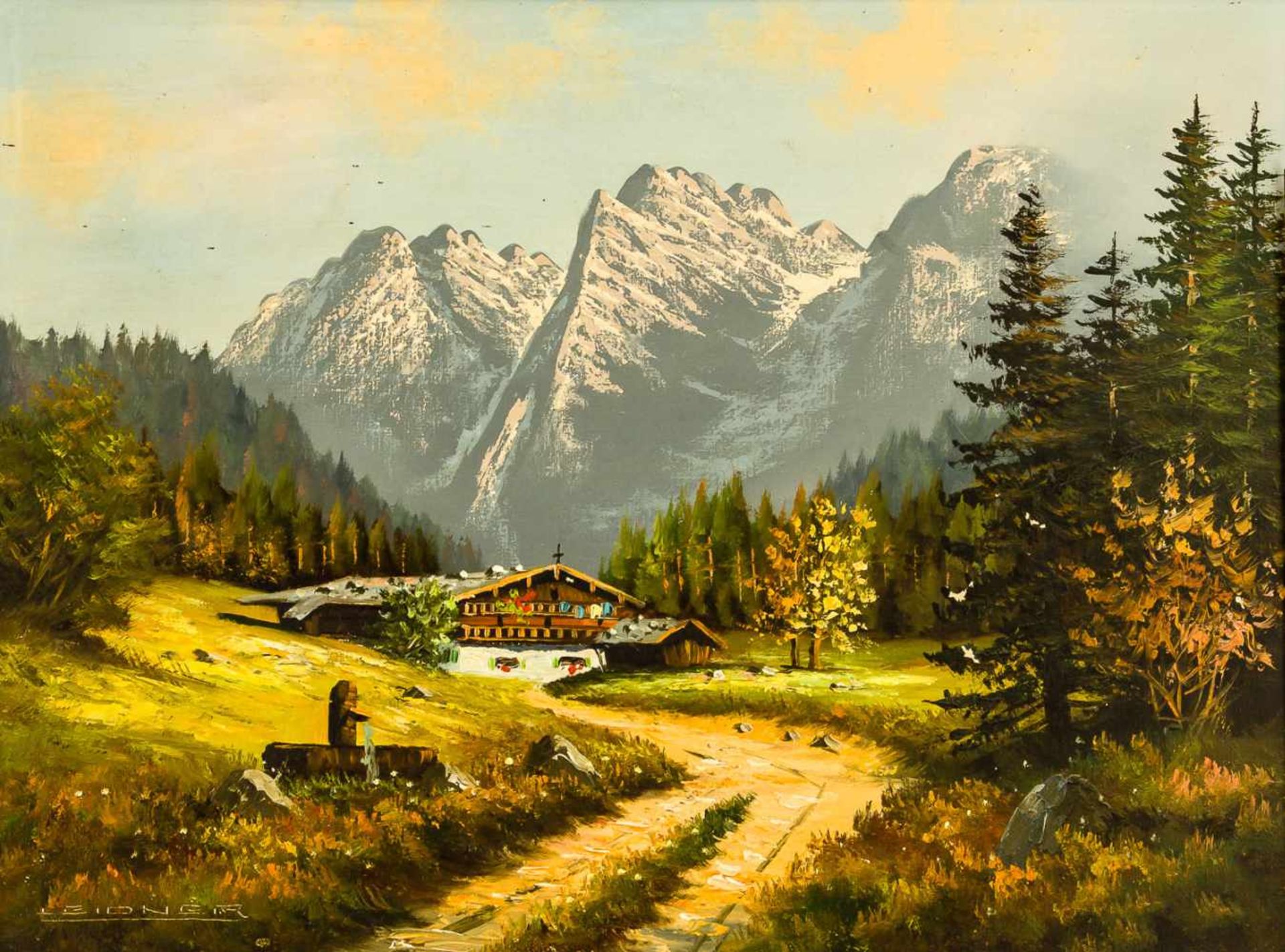 Kaisergebirge Öl / Leinwand, links unten signiert "Leidner" 60 x 80 cm, mit Rahmen 76 x 96 cm The