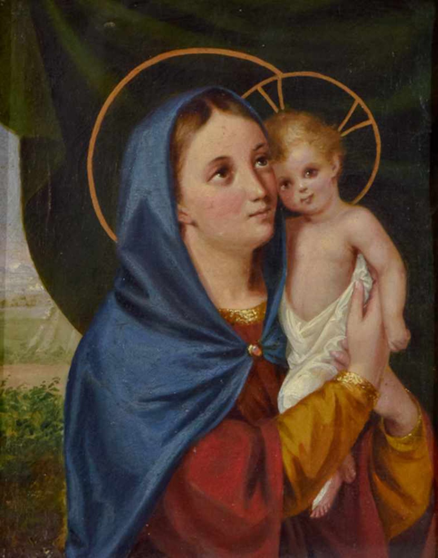 Madonna Öl / Leinwand, signiert "G. Pock", wohl Giovanni Antonio Pock (1780-1842) 32,5 x 25,5 cm,