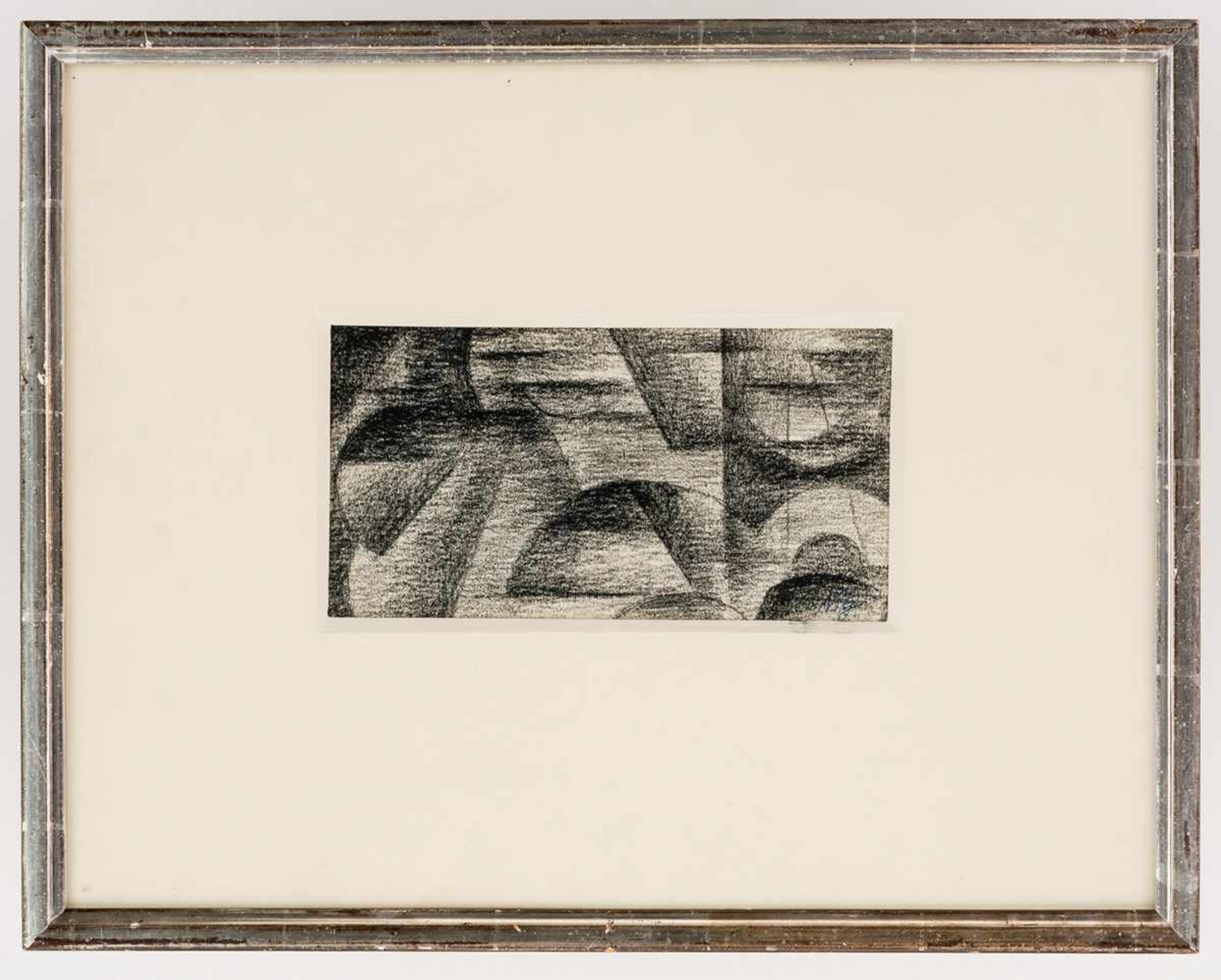 **Natalia Goncharova (1881-1962) "Composition Rayonniste" Kohle auf Papier, signiert12 x 22 cm, - Bild 2 aus 2