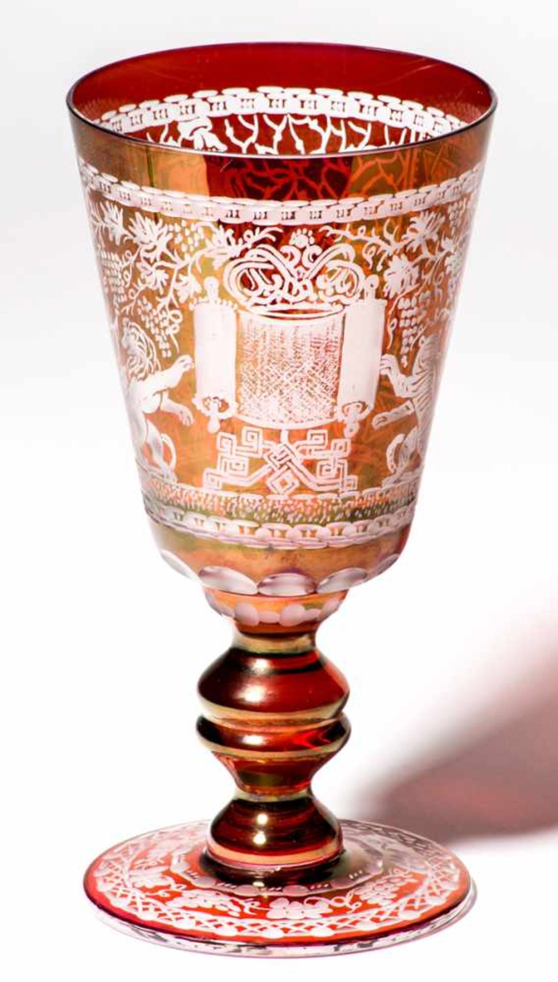 Freimaurer-Pokal wohl Böhmen, 19. Jh. d: 10,5 cm, h: 20,5 cmProvenienz: Sammlung Dr. Dorothea