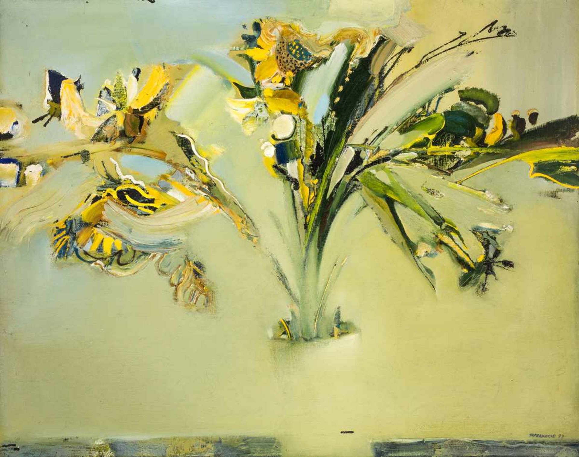 Tscherednikov I. Blumen Öl / Leinwand, rechts unten und rückseitig signiert und datiert 1993 90,5