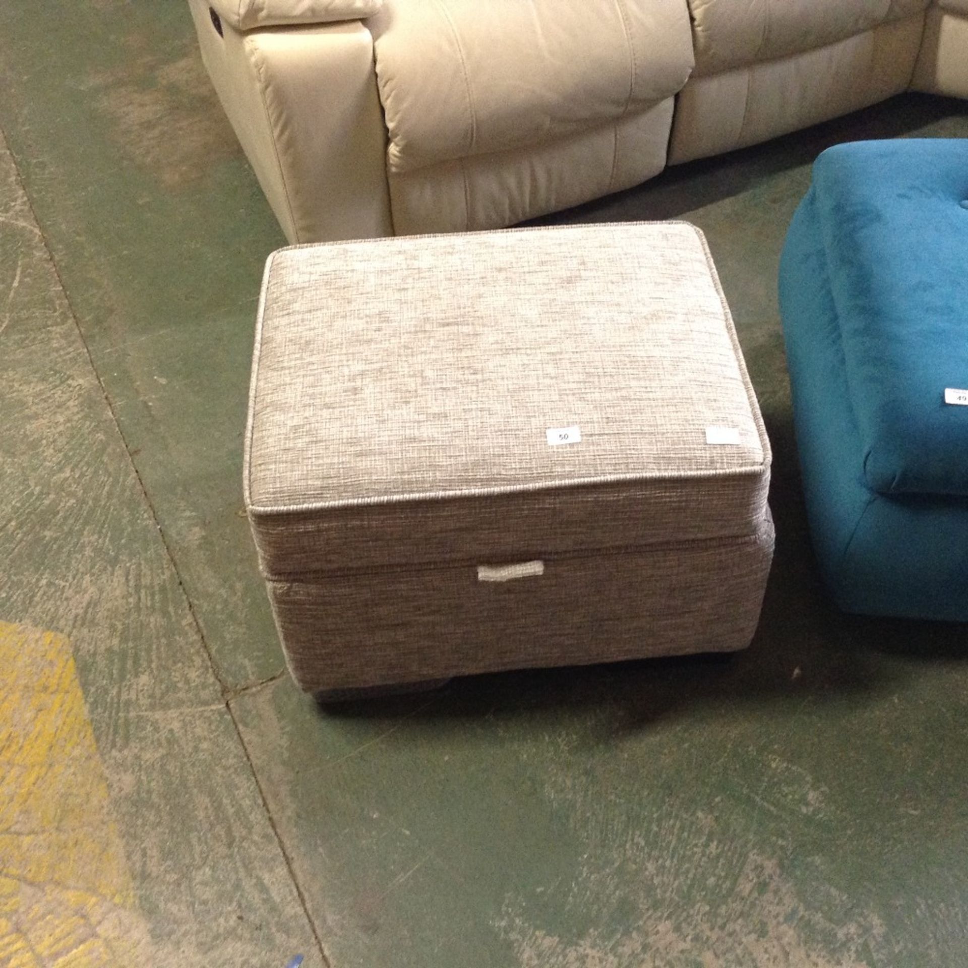 DUCK EGG BLUE STORAGE FOOTSTOOL (5536)