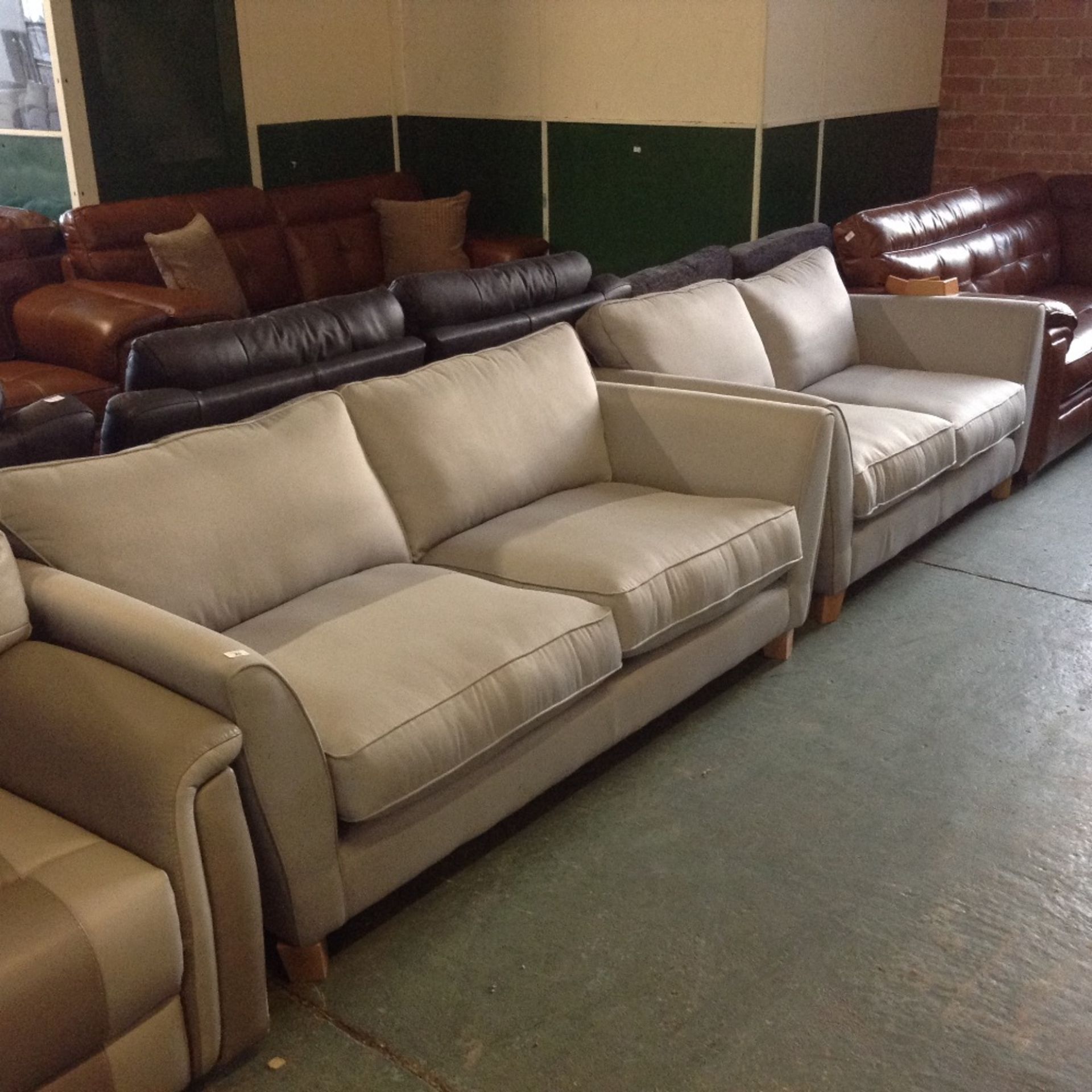 SKY BLUE THREE SEATER SOFA AND 2 SEATER SOFA