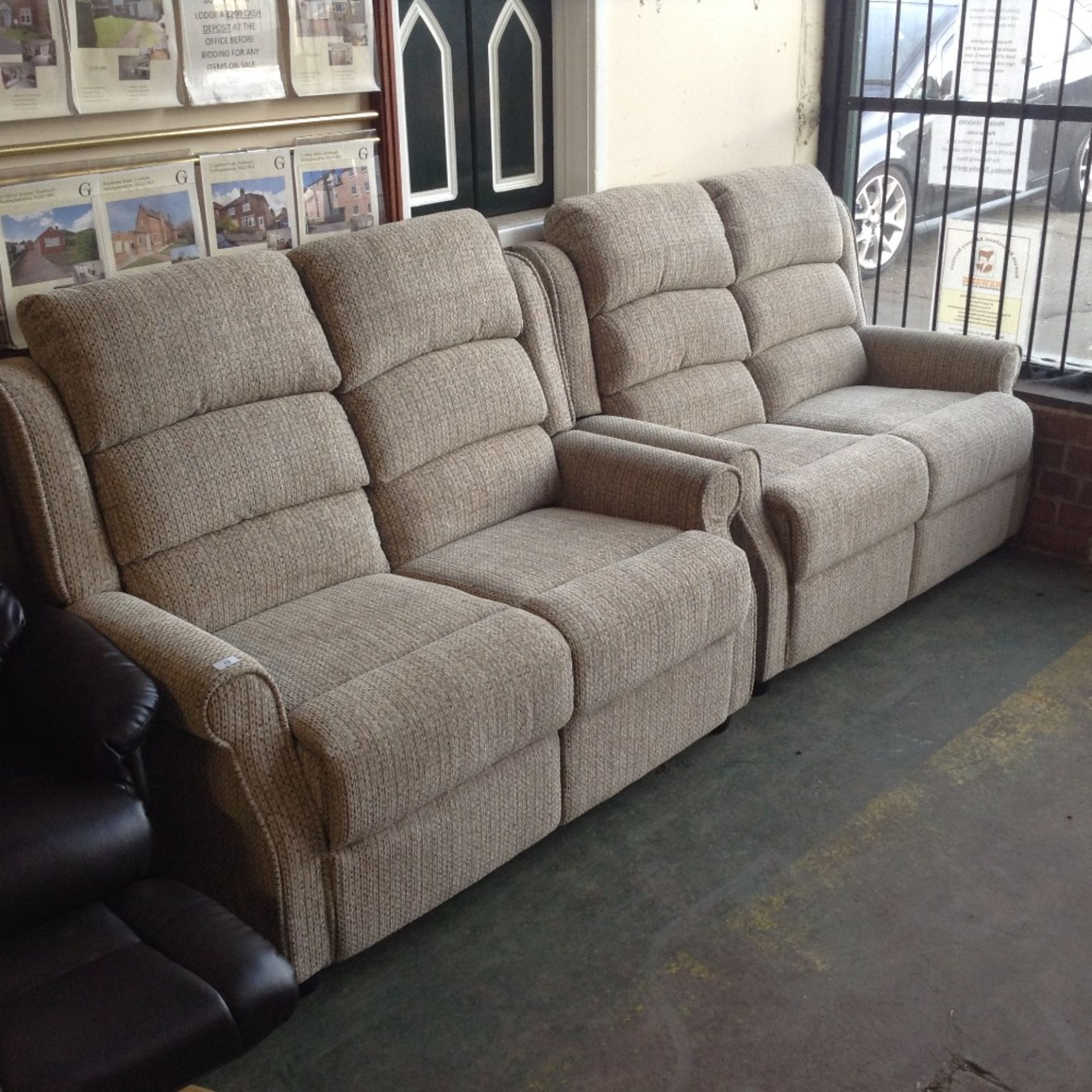 REGENT BISCUIT 2 X TWO SEATER SOFAS