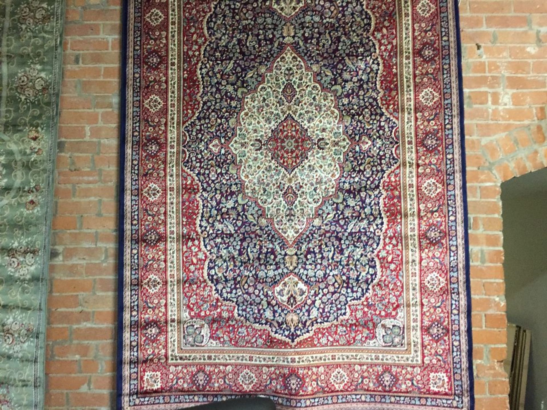 RED AND BLUE KASHMIR RUG