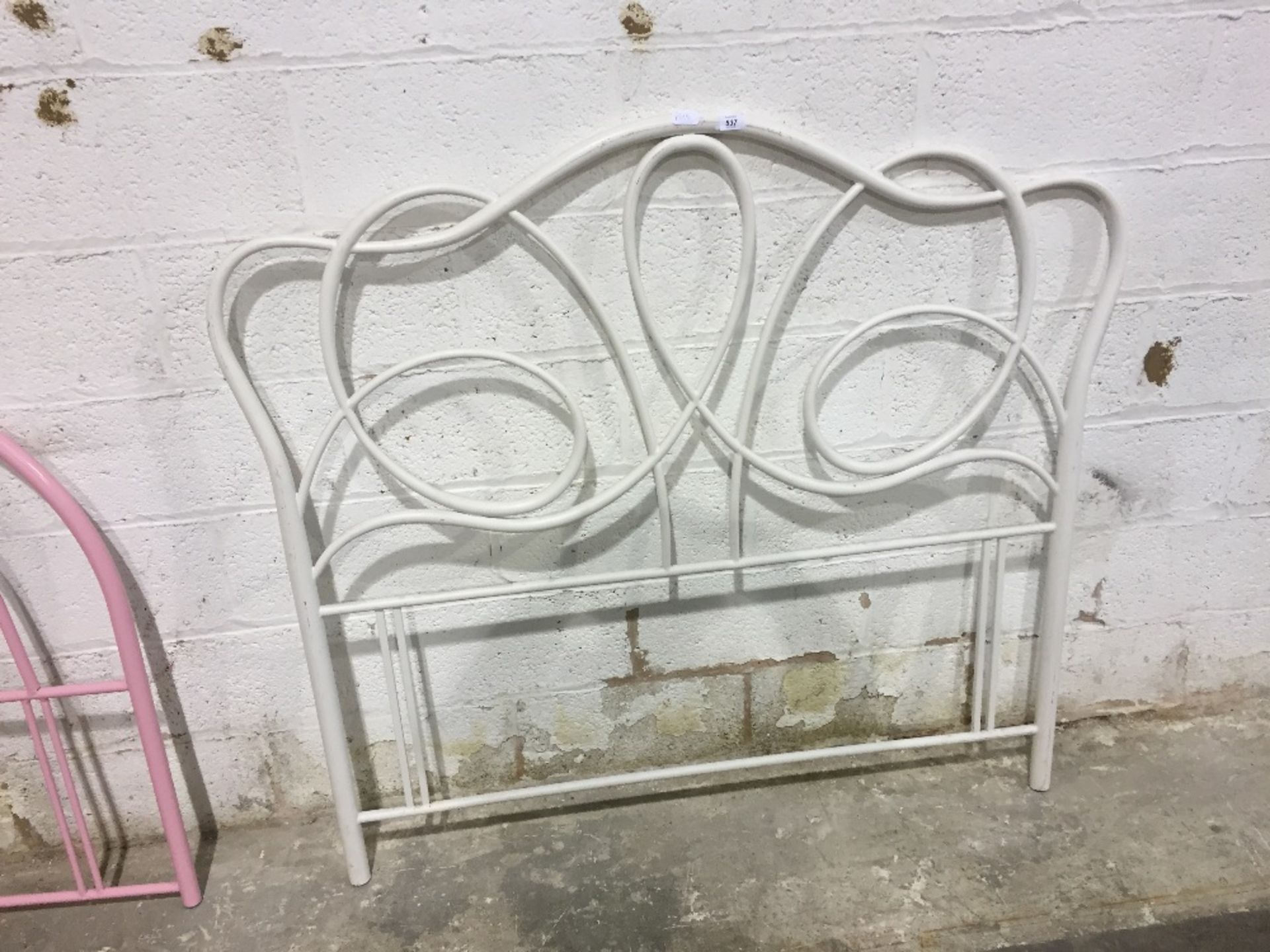 WHITE DOUBLE METAL HEADBOARD