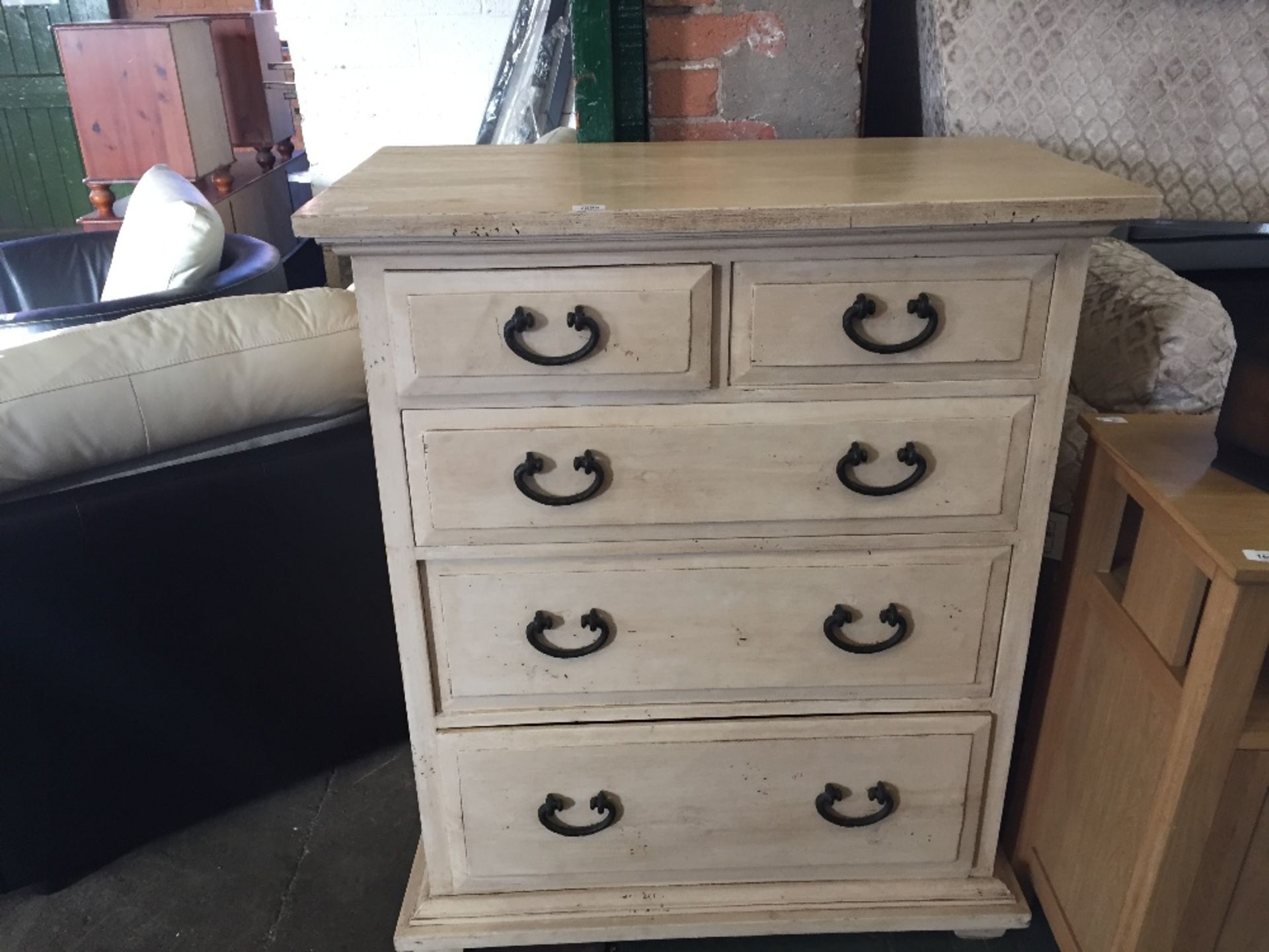 IVORY 2 OVER 3 CHEST OF DRAWERS