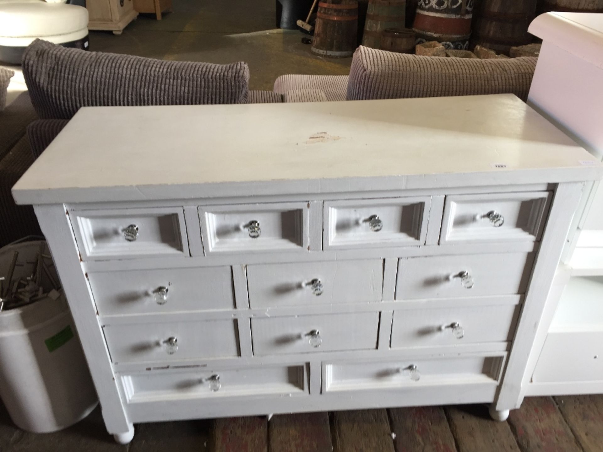 WHITE PAINTED 12 DRAWER CHEST