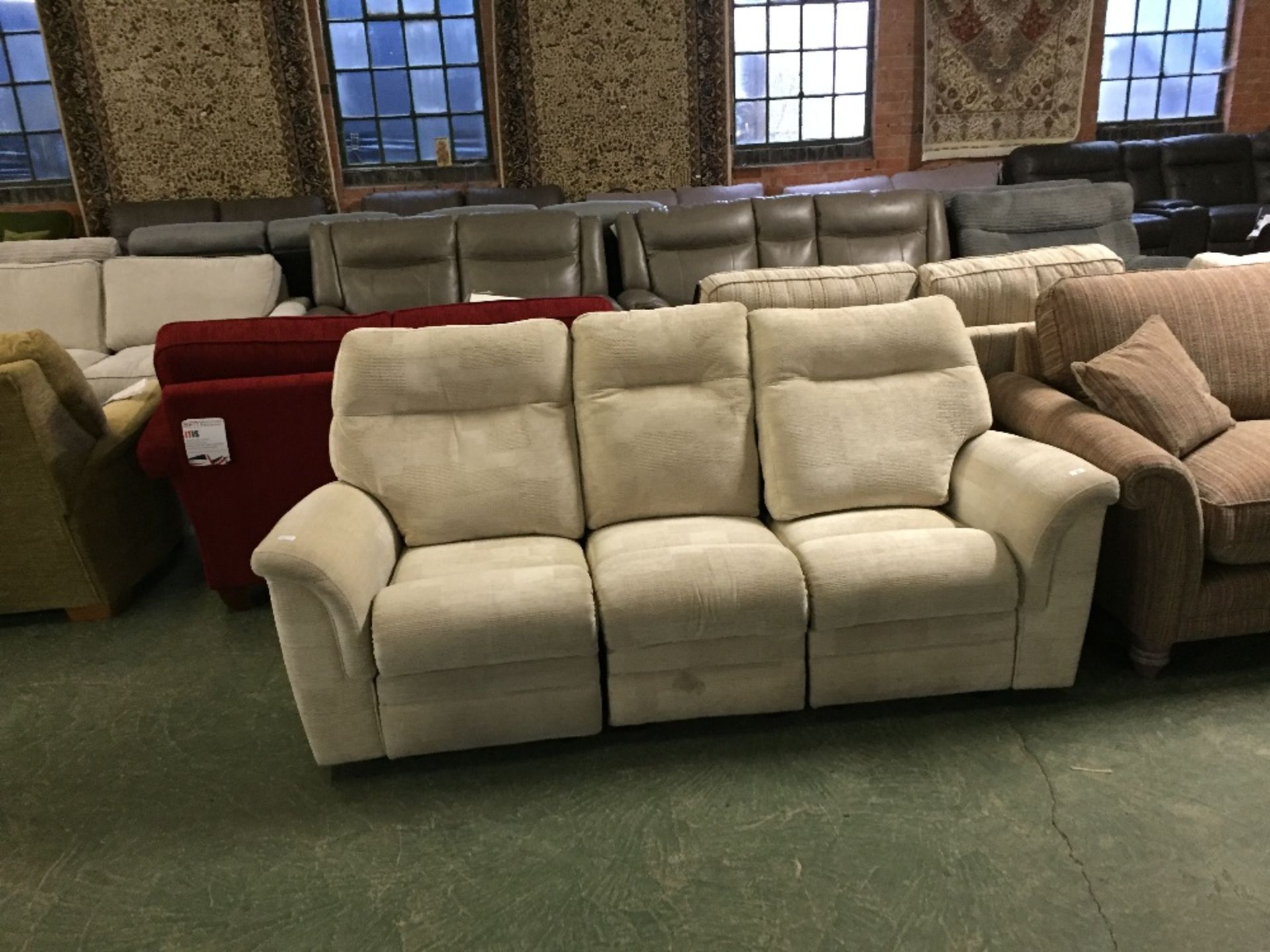 NATURAL MANUAL RECLINING 3 SEATER SOFA (TROO1058-4