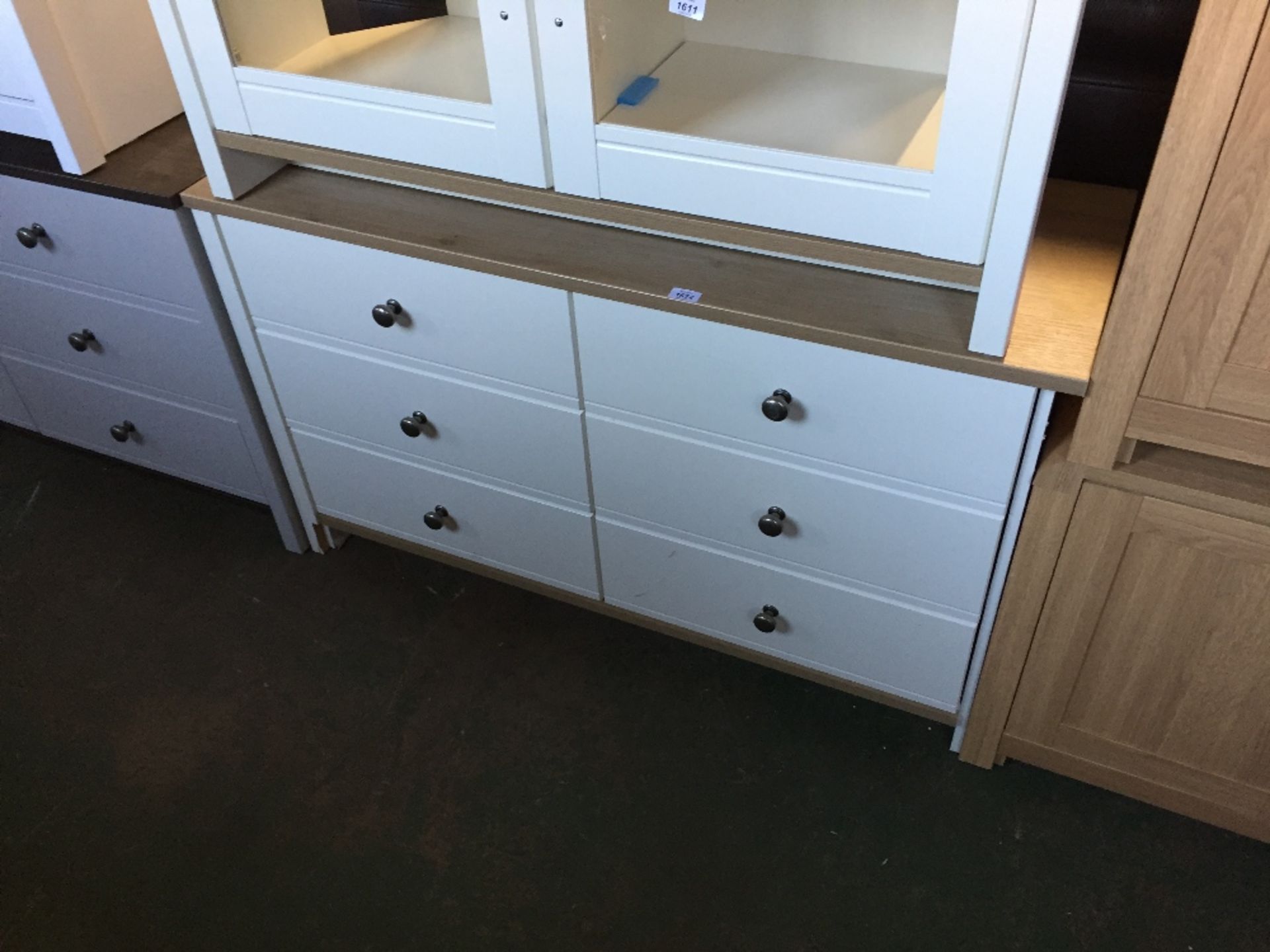 IVORY AND OAK 6 DRAWER CHEST (return)