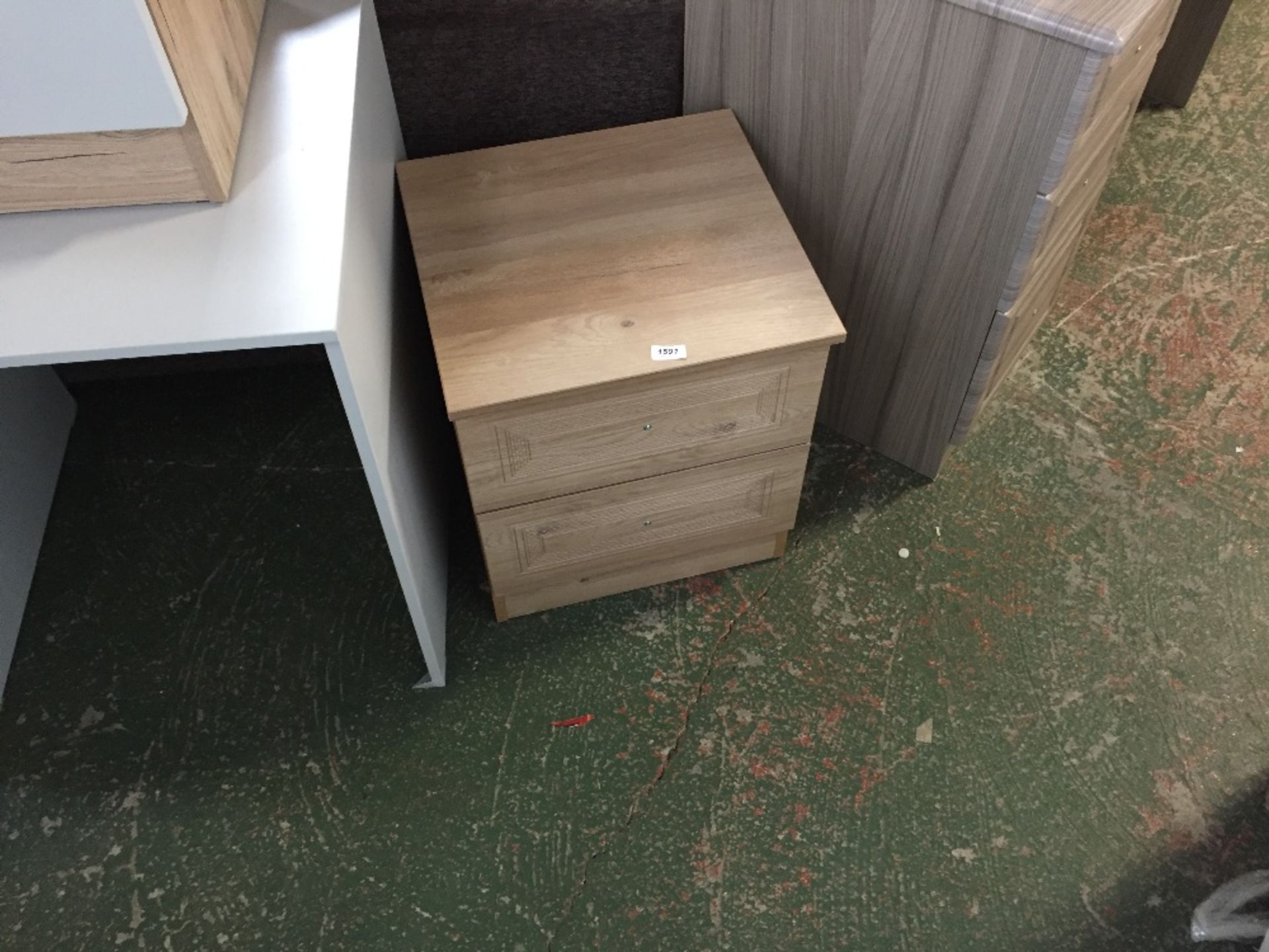 OAK 2 DRAWER BEDSIDE (return)