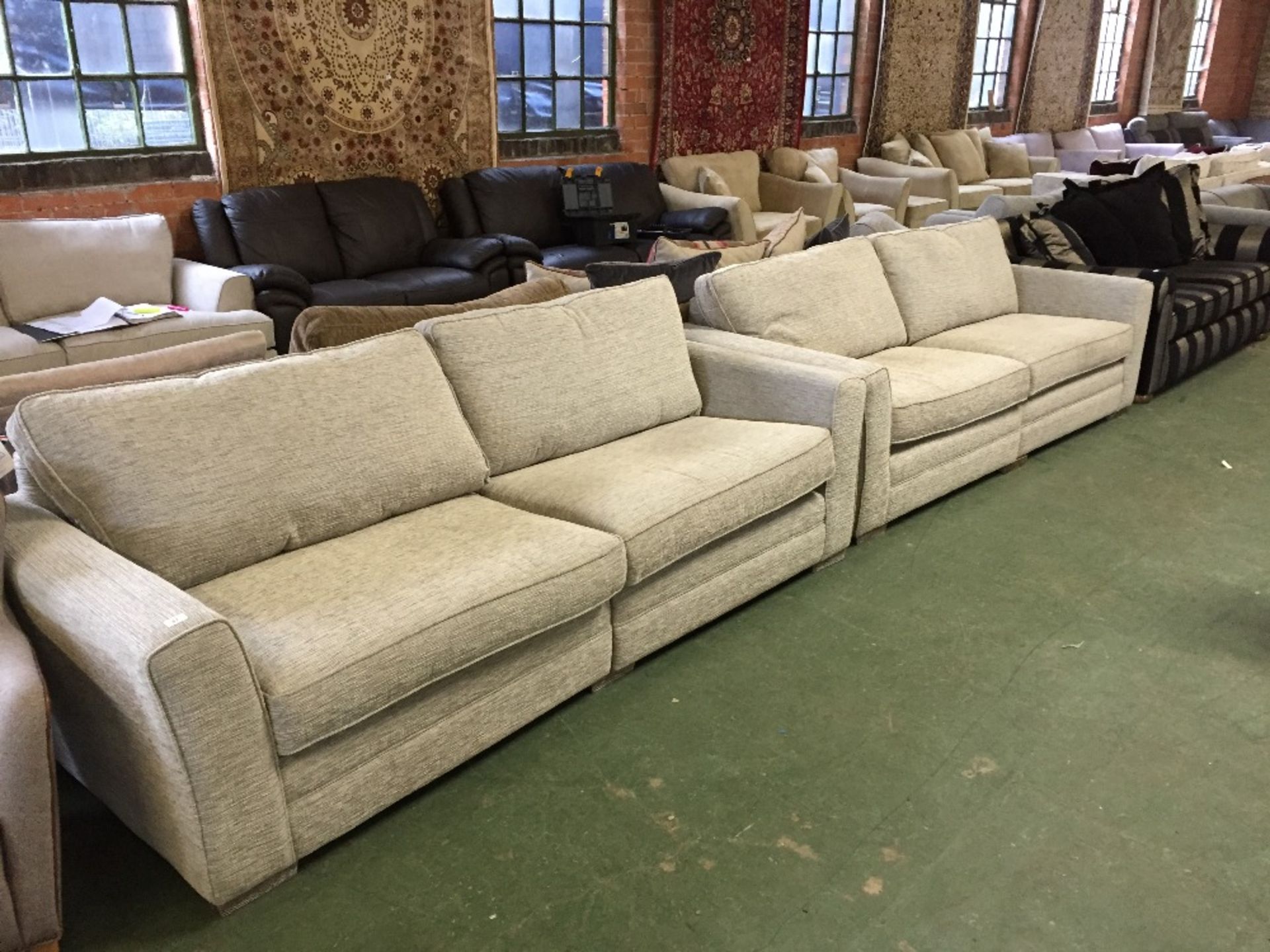 DUCK EGG BLUE 2 X SPLIT 4 SEATER SOFAS (5706-5707)