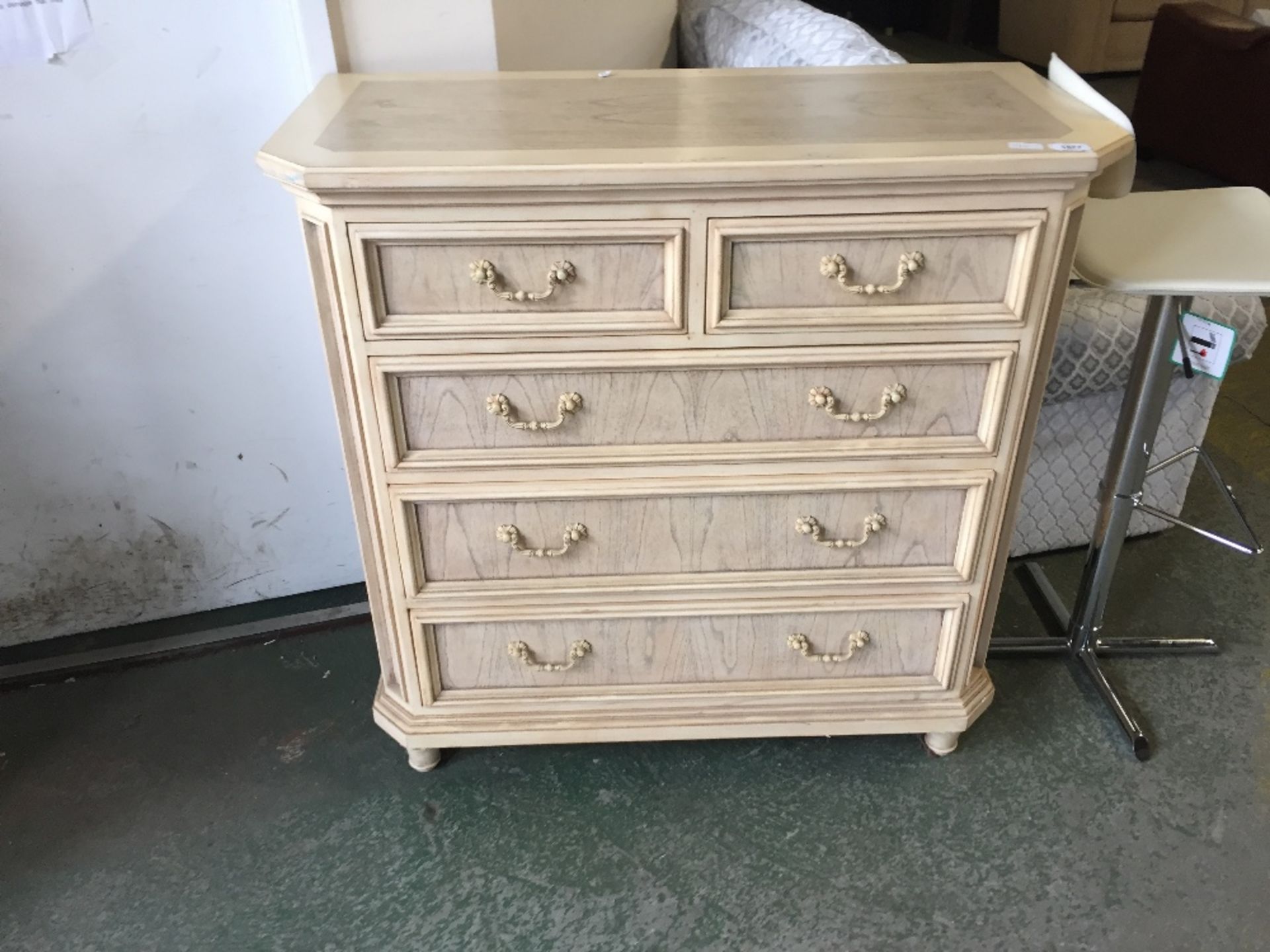 IVORY 2 OVER 3 CHEST OF DRAWERS