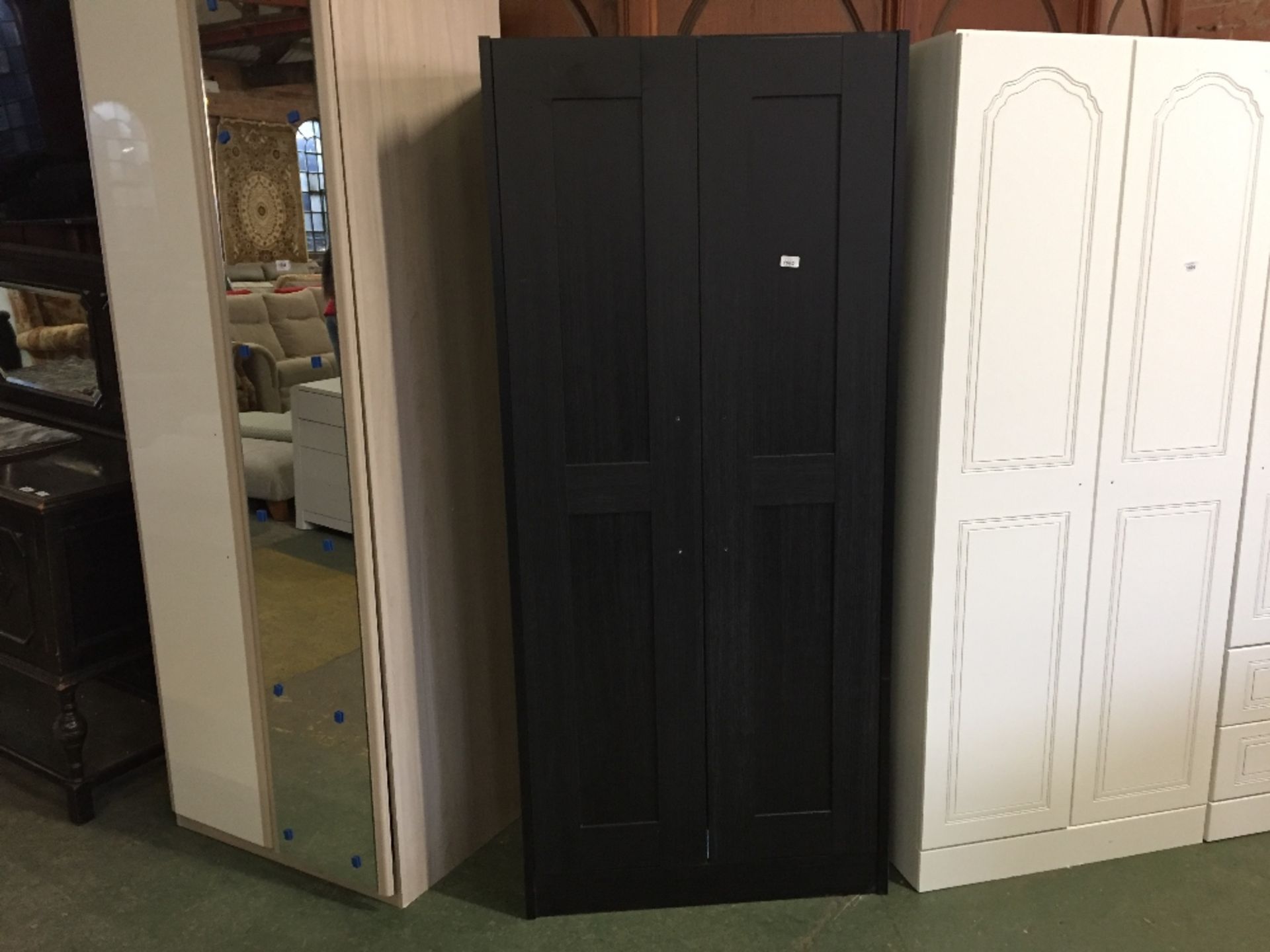 BLACK DOUBLE WARDROBE (return missing handles)