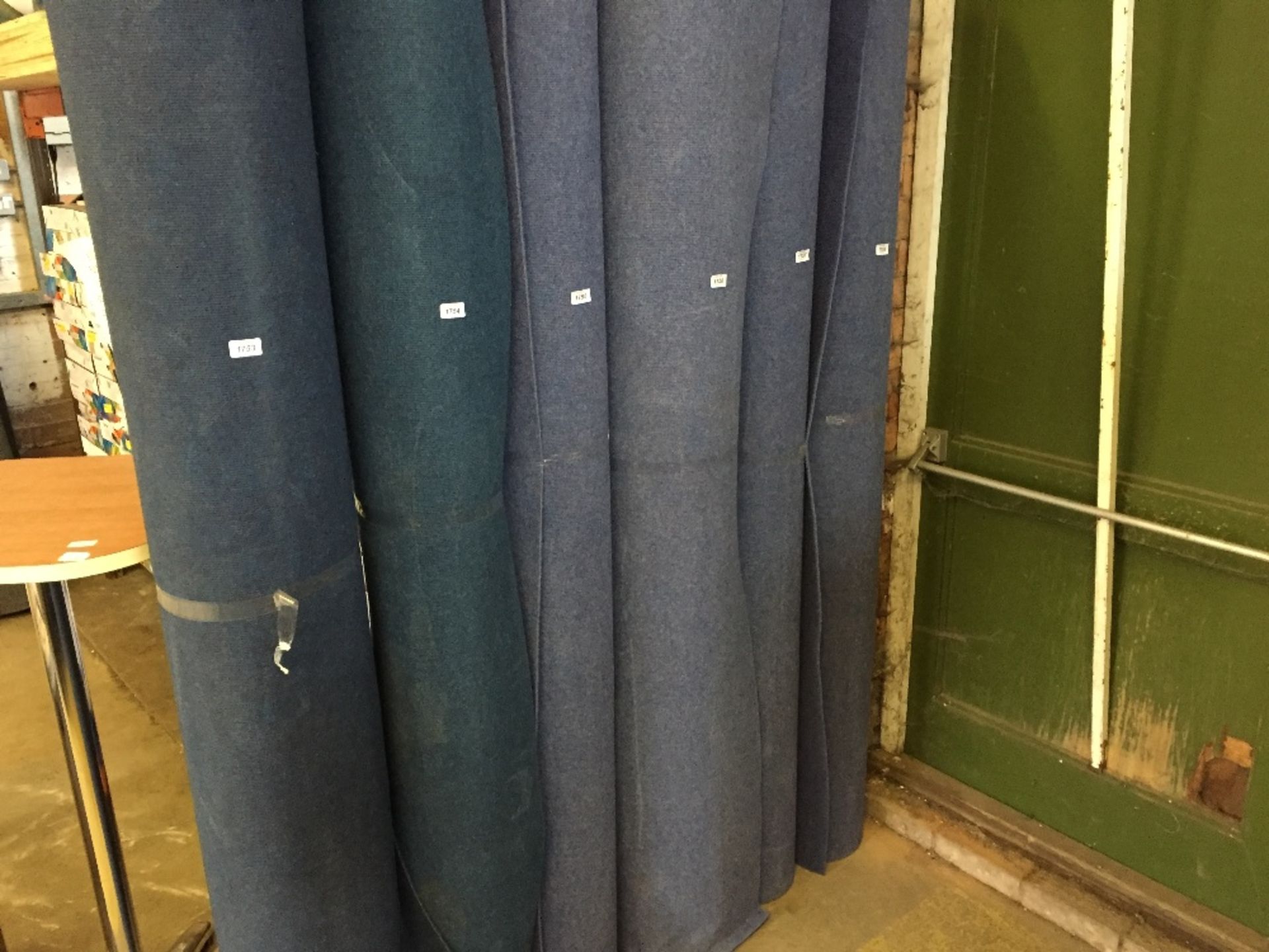 BLUE OFF CUT ROLL OF CARPET