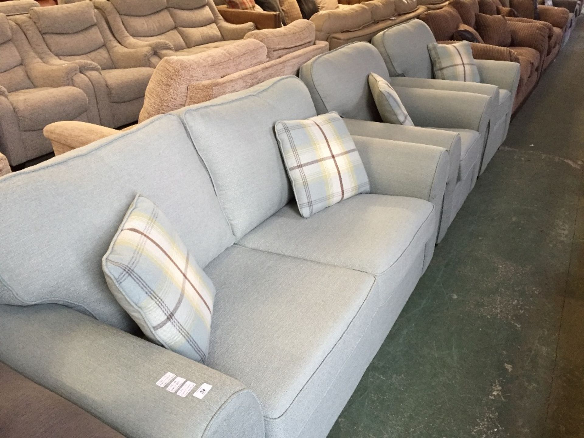 EARLY DUCK EGG BLUE 2 SEATER SOFA AND 2 X CHAIRS (