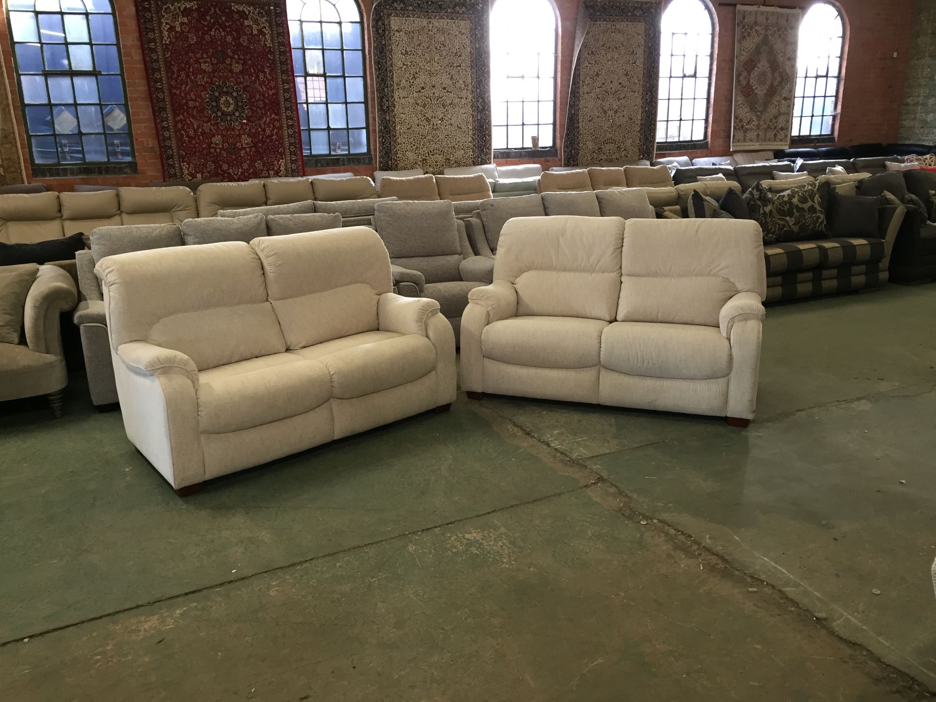 NATURAL 2 X TWO AND A HALF SEATER SOFAS (TROO1087-