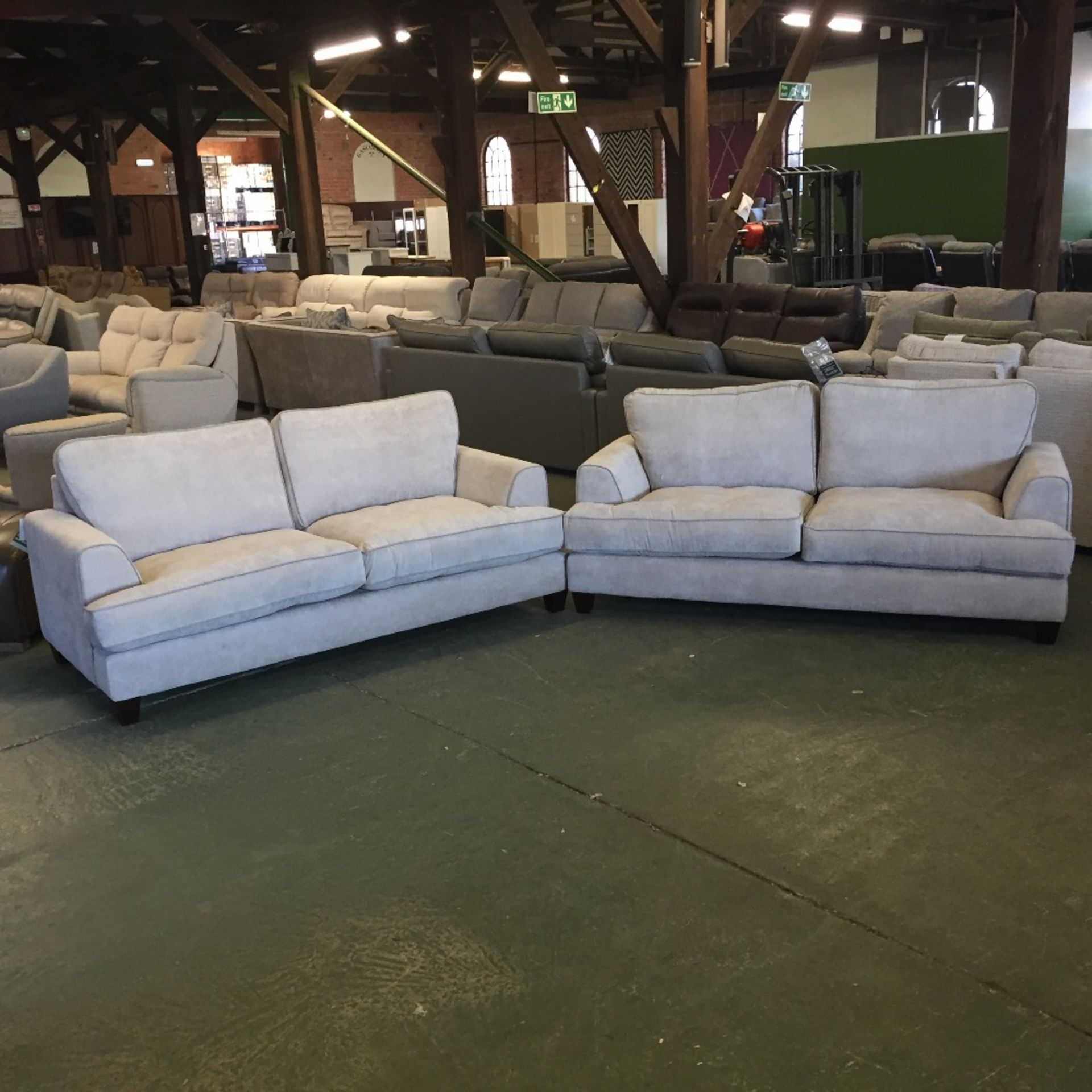 ADDLINGTON GRACELAND TAUPE 2 X THREE SEATER SOFAS