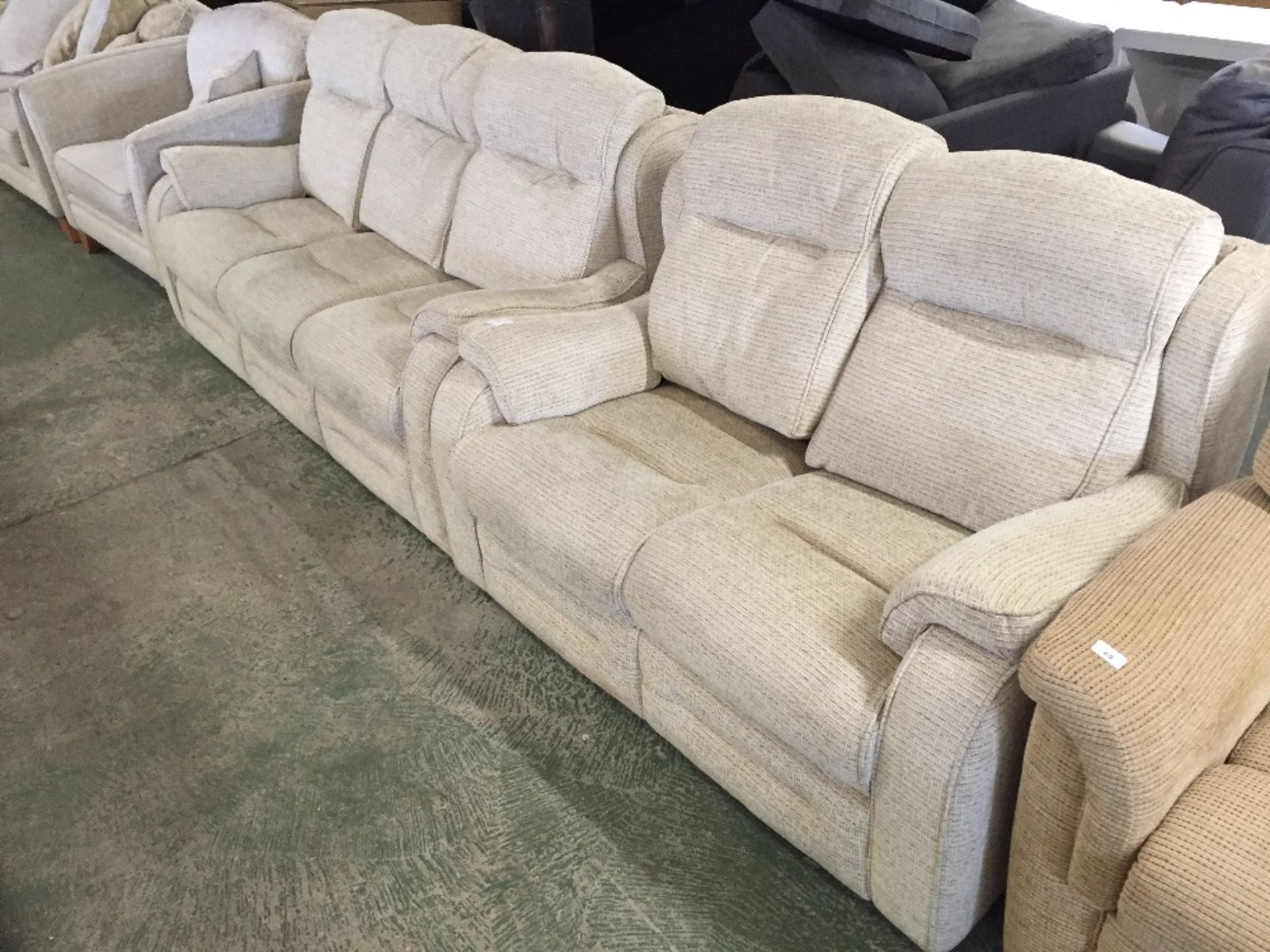 BISCUIT HIGHBACK 3 SEATER SOFA AND 2 SEATER SOFA (