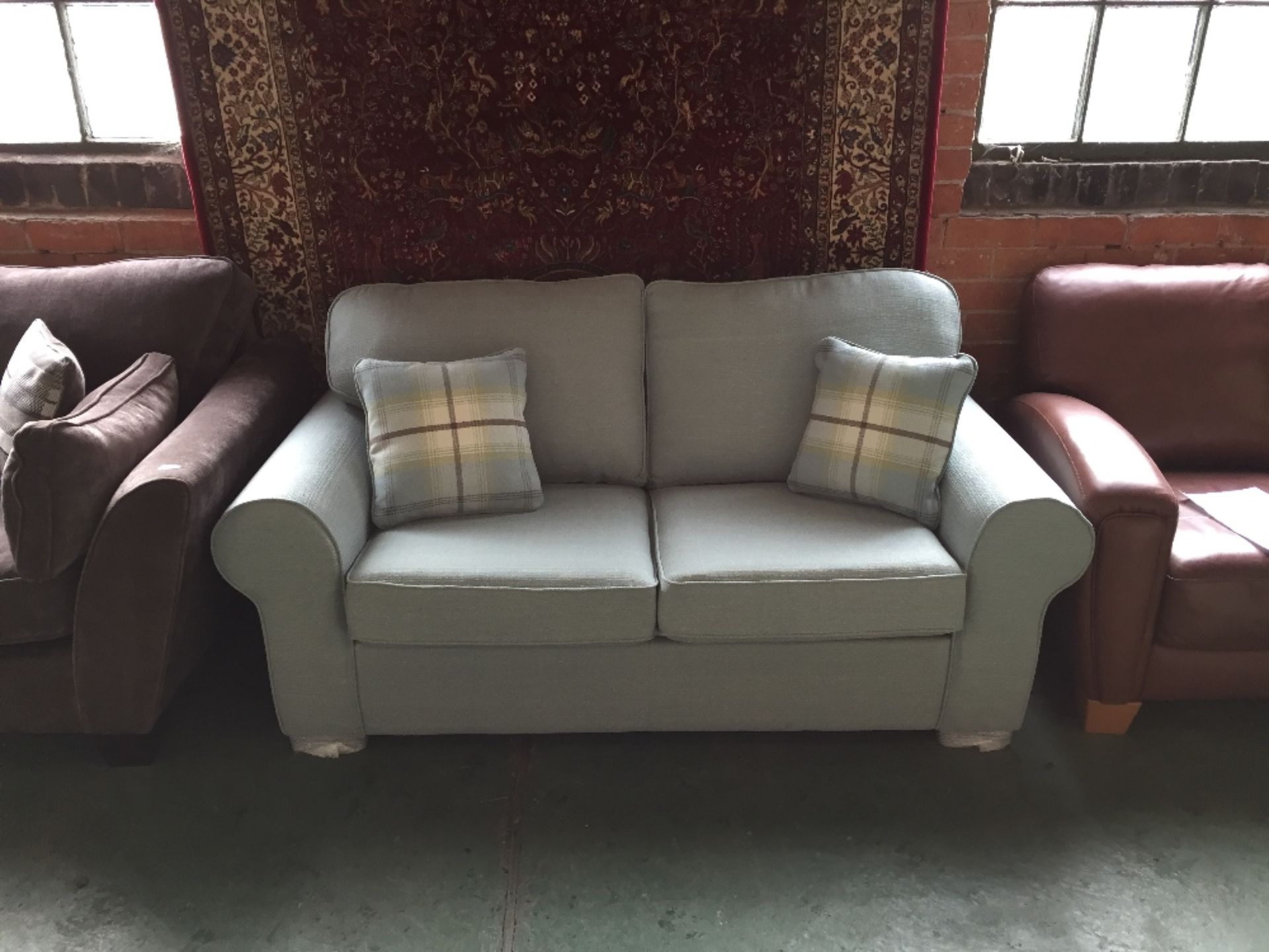 DUCK EGG BLUE METAL ACTION BED SETTEE (ST8-45)