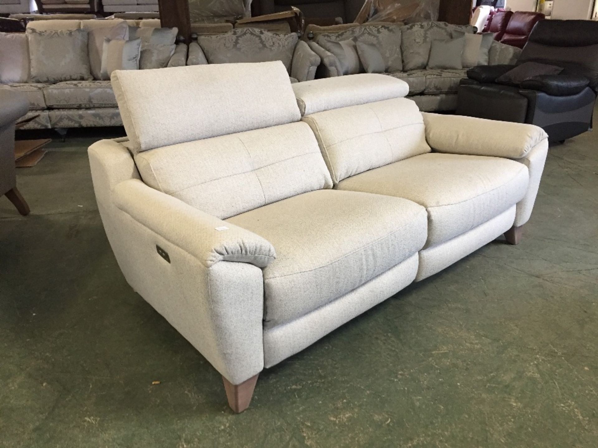 BISCUIT ELECTRIC RECLINING 3 SEATER SOFA WITH ADJU