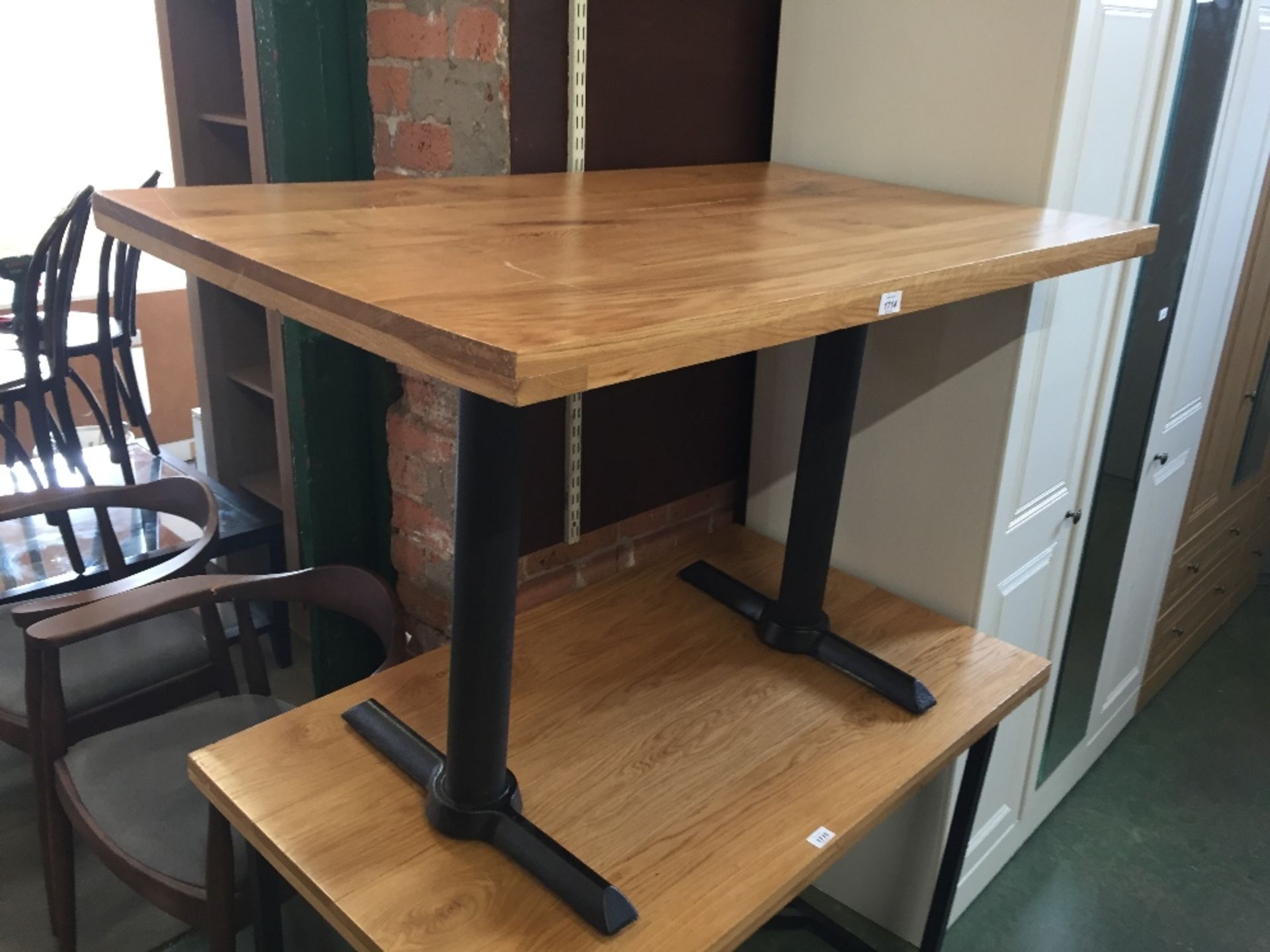 CAST IRON TABLE WITH WOODEN TOP