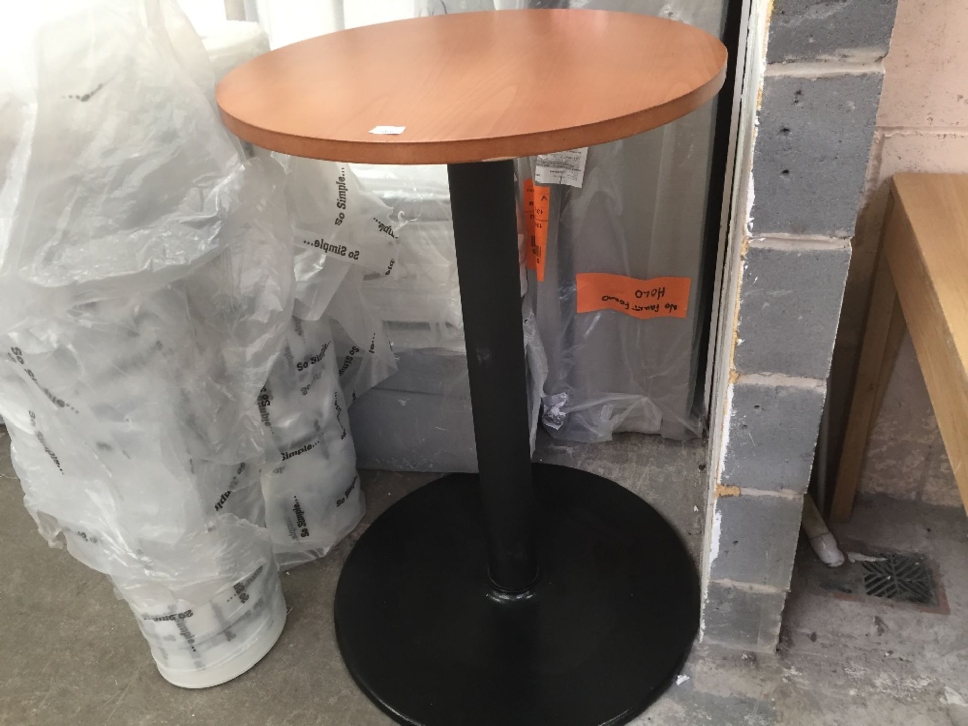 CAST IRON BAR TABLE WITH WOODEN TOP