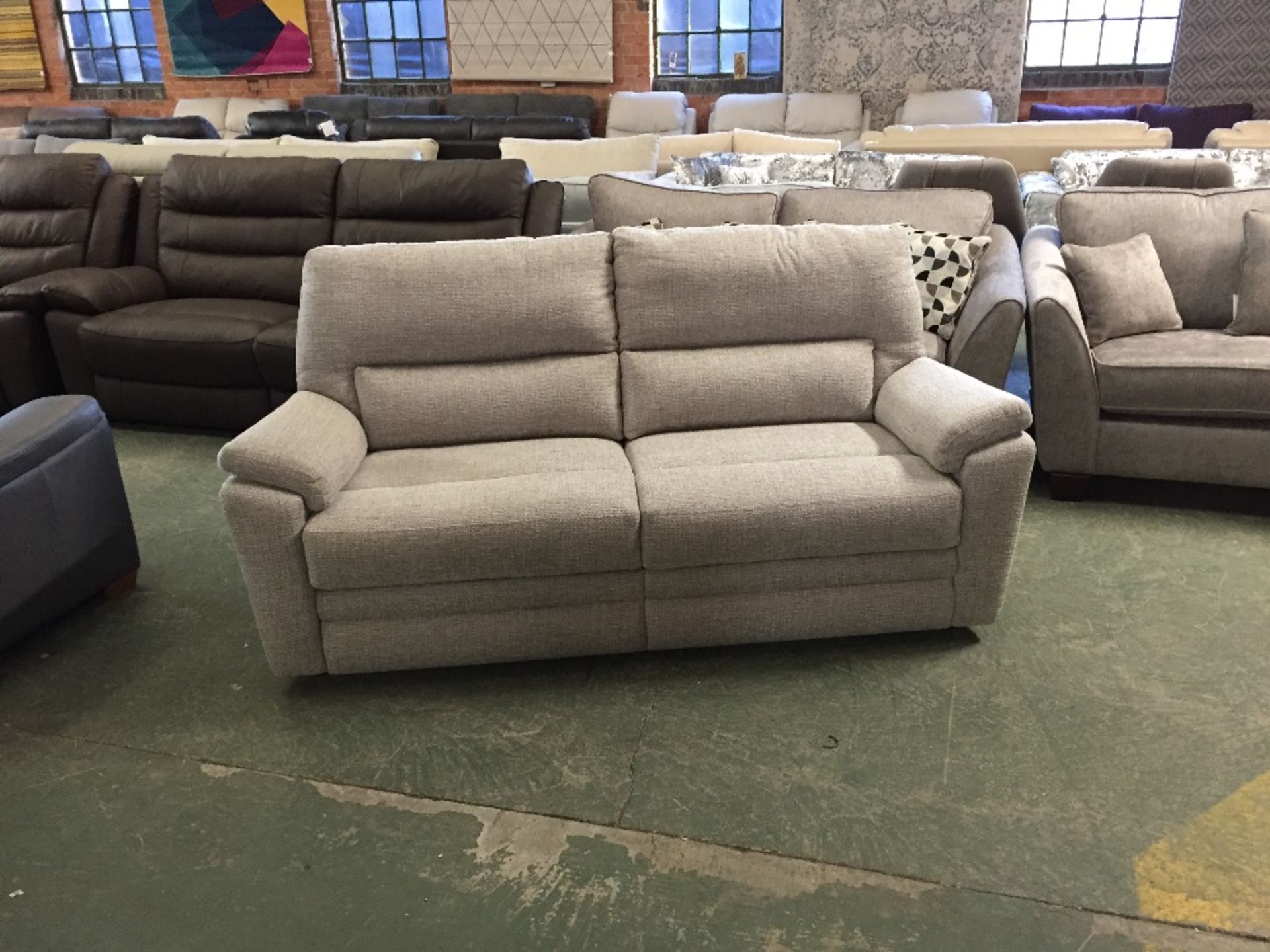 GREY FABRIC 3 SEATER SOFA (TROO1393-WOO435680)