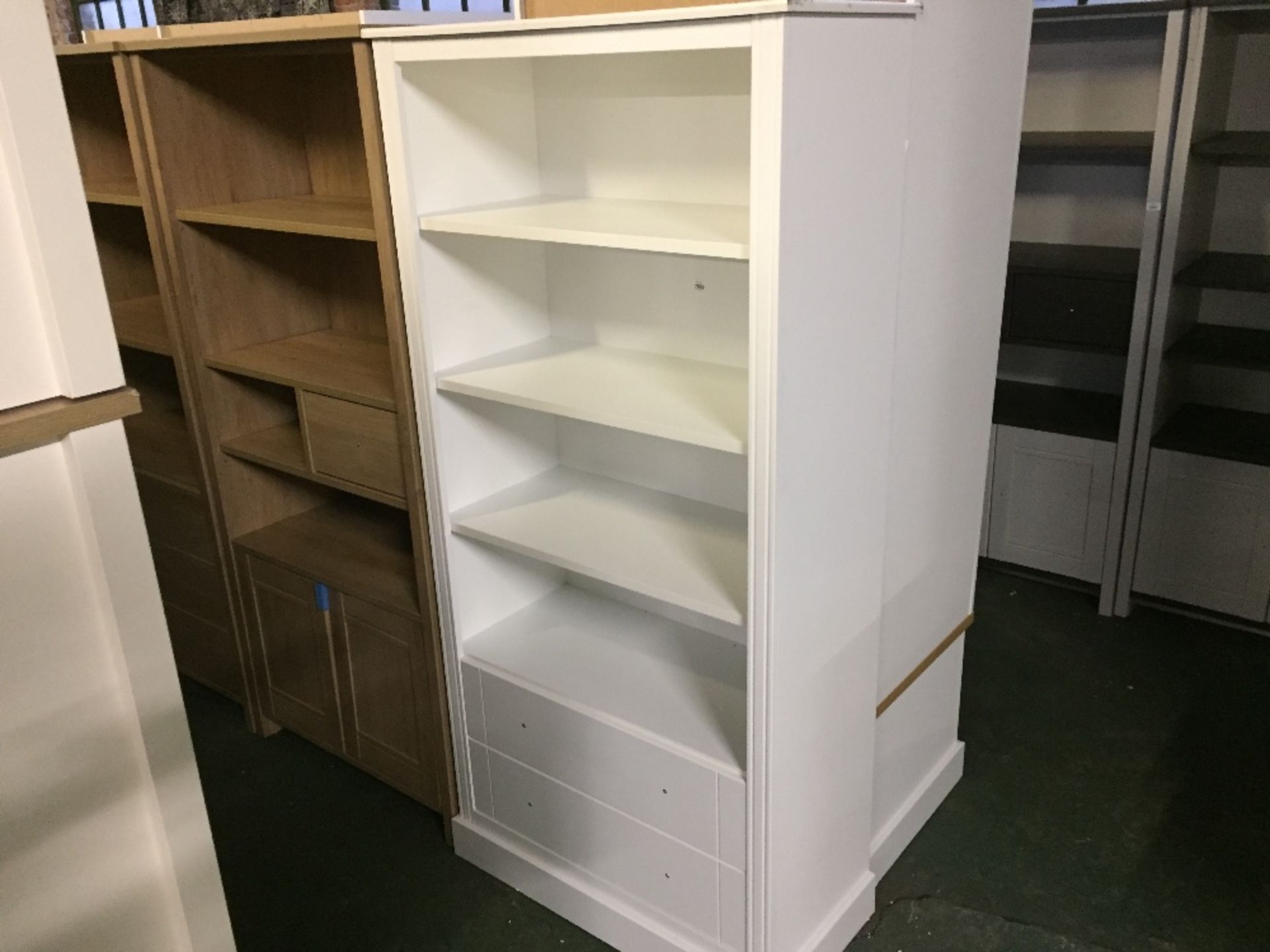 WHITE OPEN BOOKCASE