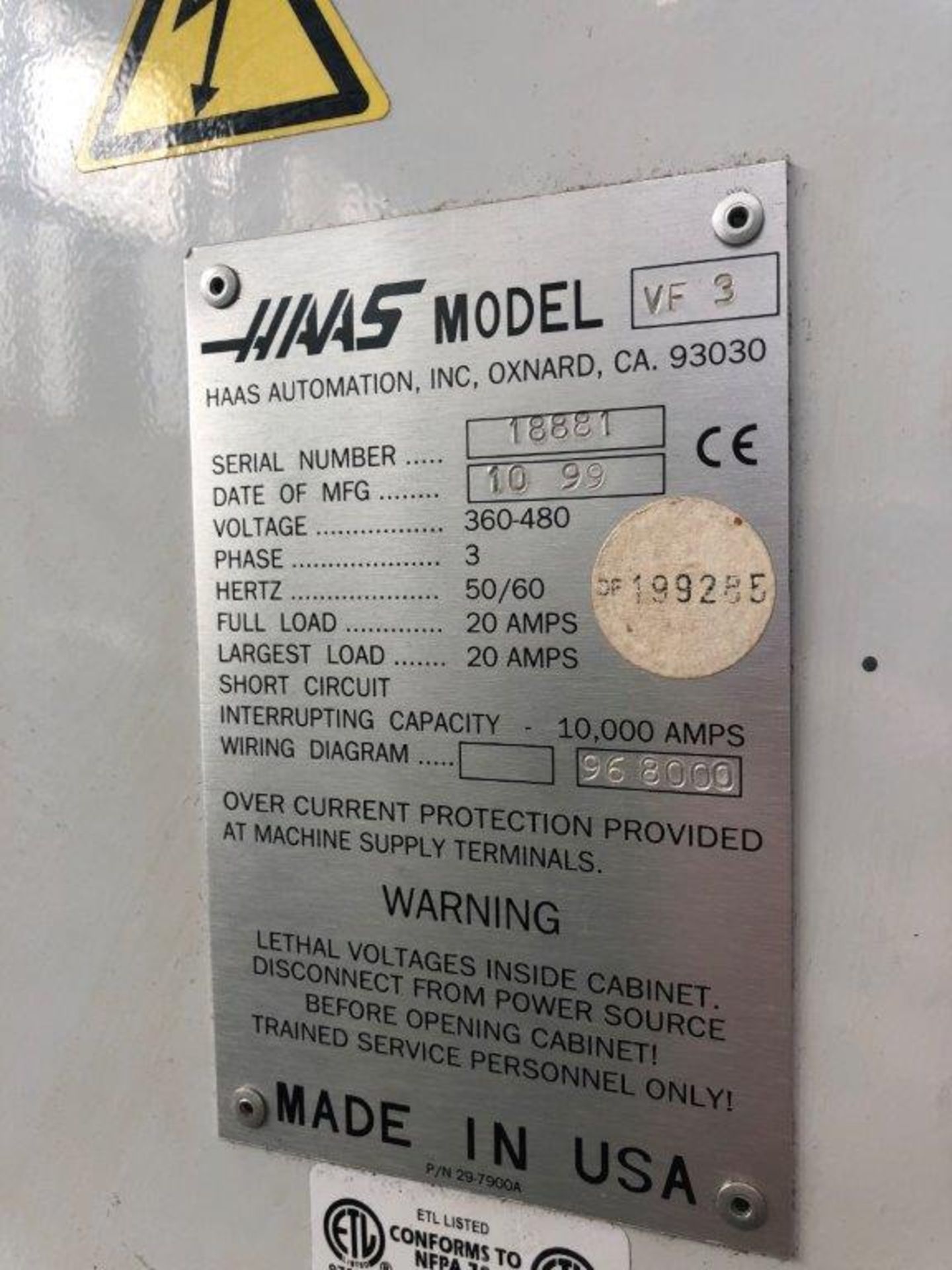 Haas VF3 Vertical Machining Centre (1999) - Image 6 of 6