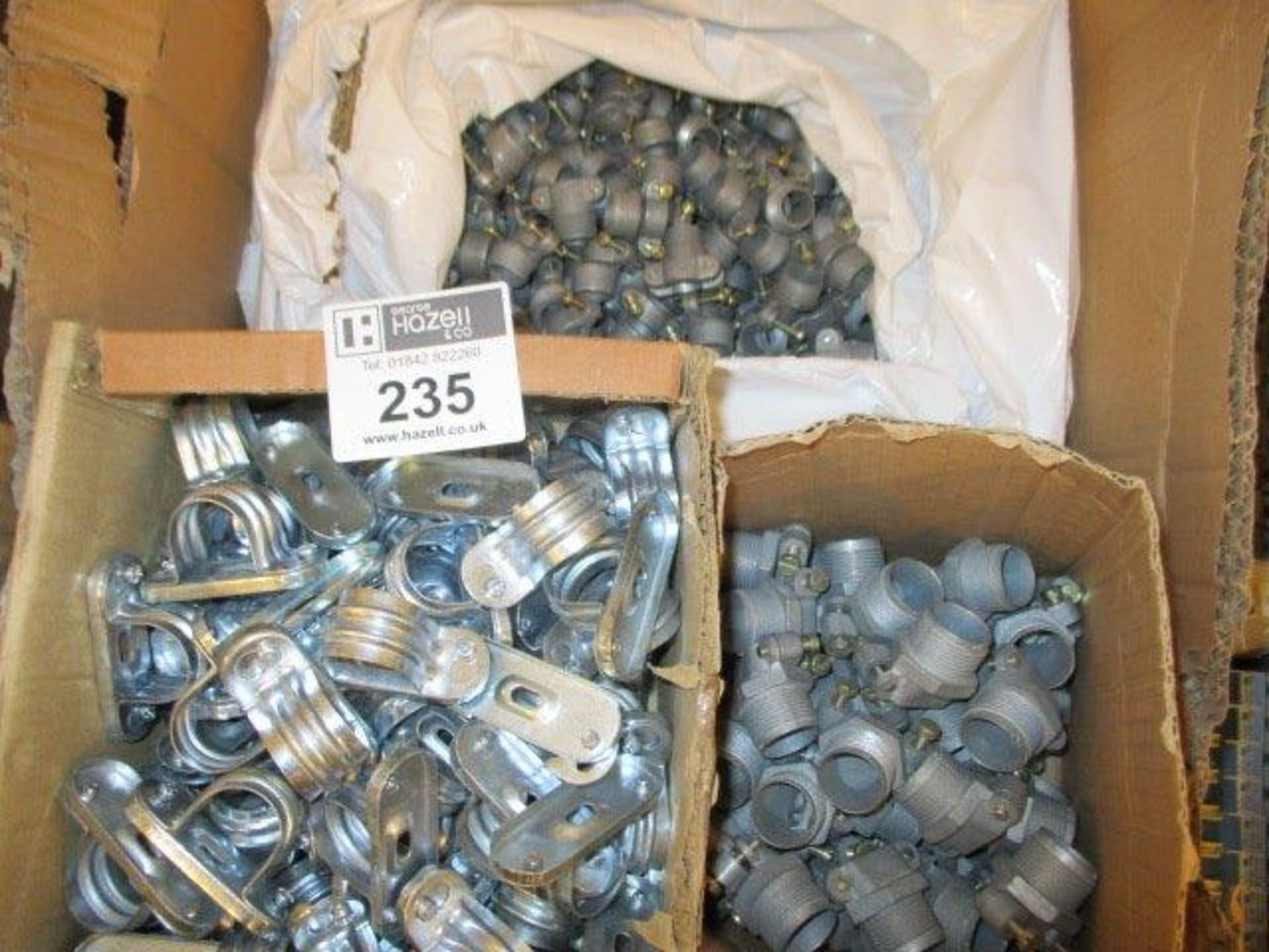 BOX OF METAL CONDUIT FITTINGS