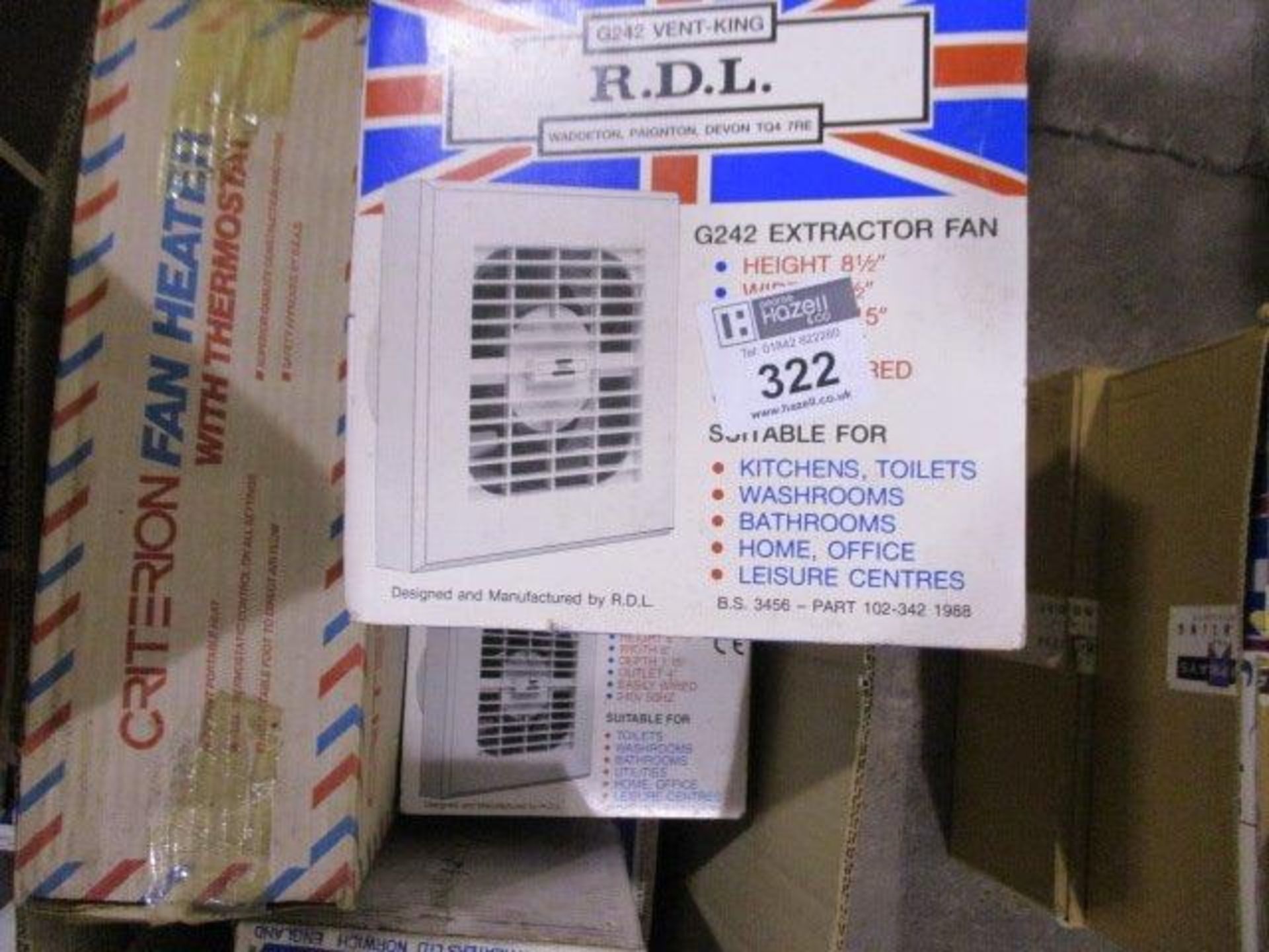 BOX OF MIXED FANS