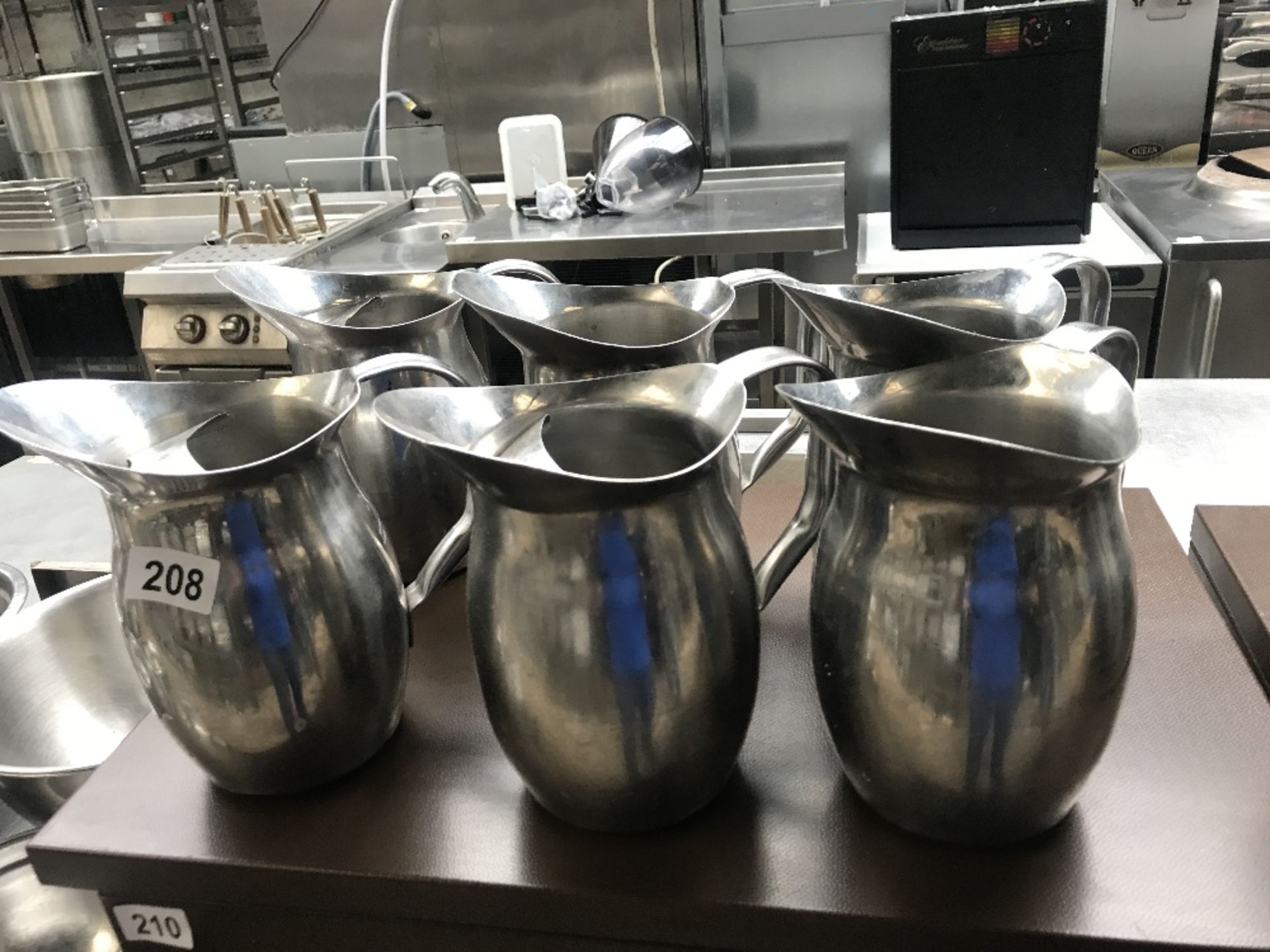 6 x stainless steel jugs