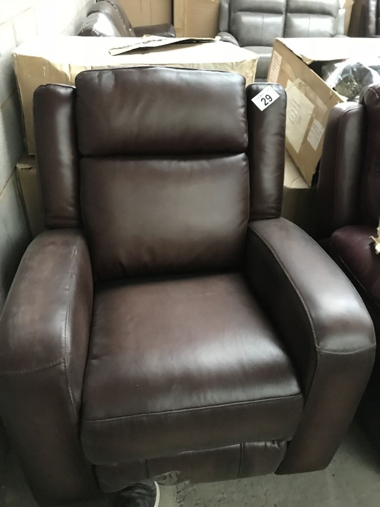 Quality brown Italian Leather Reclining Arm-chair