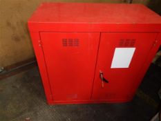 Red metal chemical safe cabinet