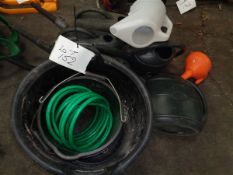 Quantity of watering cans and buckets as lotted