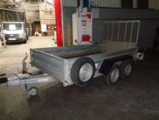 Indespension 10' x 5' double axle plant trailer 2,700KG CAP, serial no 214589