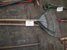 3 x Plastic lawn rakes