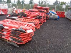 Quantity plastic road safety barriers as lotted