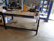5' x 3' steel workbench with engineers vice