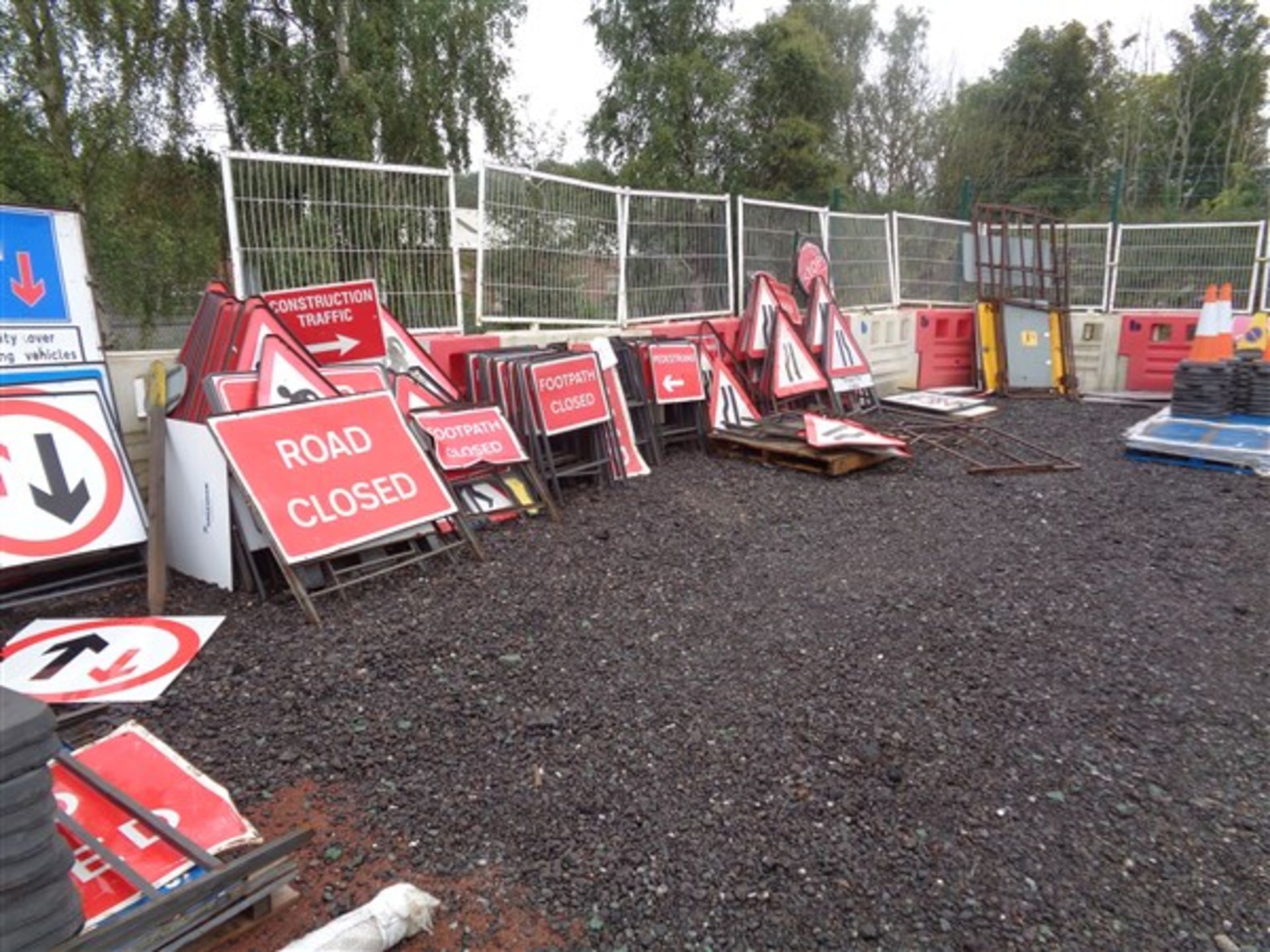 Quantity of miscellaneous road signs and cones as lotted