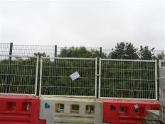 Approximately 20 white Herras fence panels