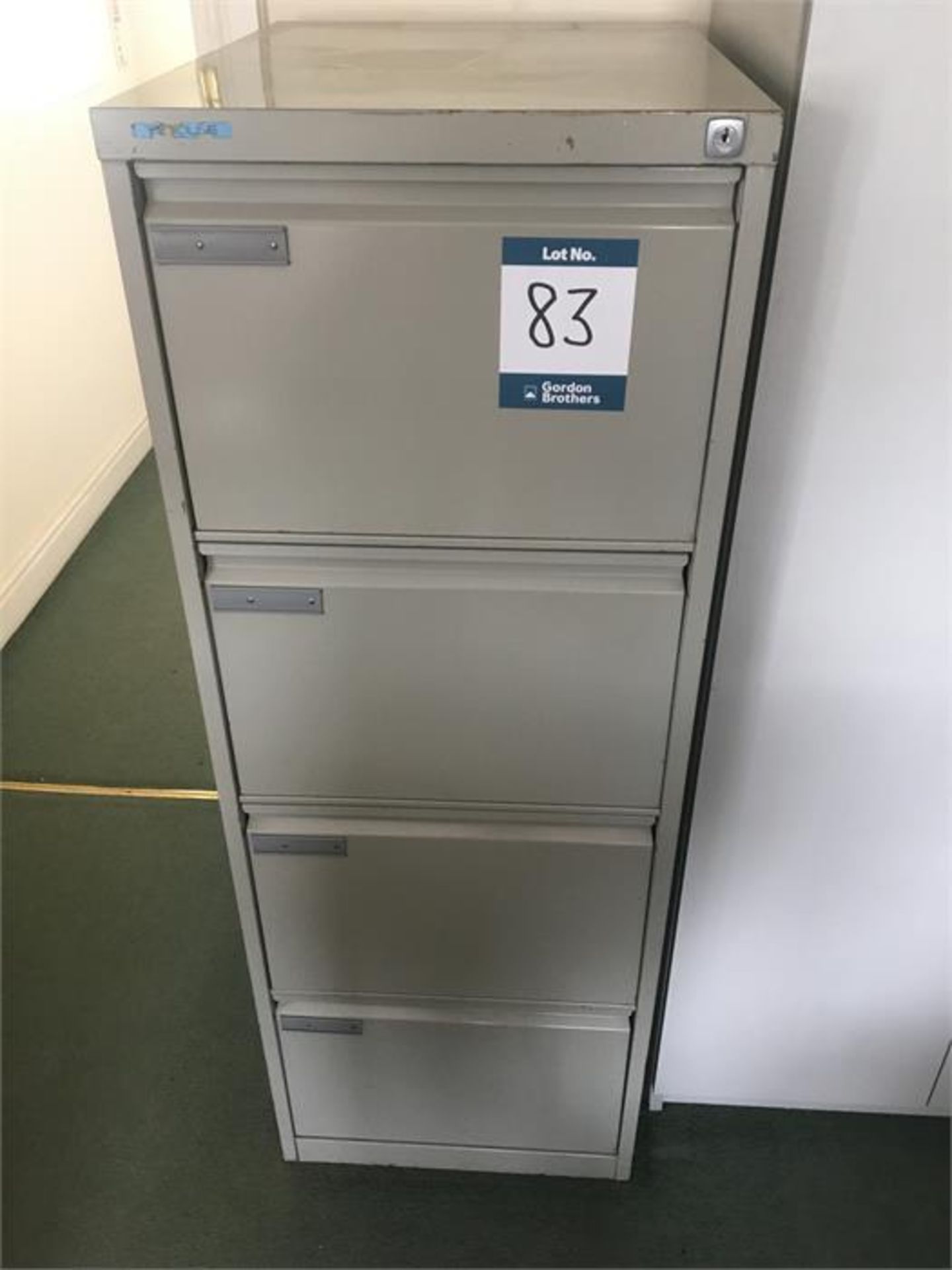 Steel 4 drawer filing cabinet (No key)