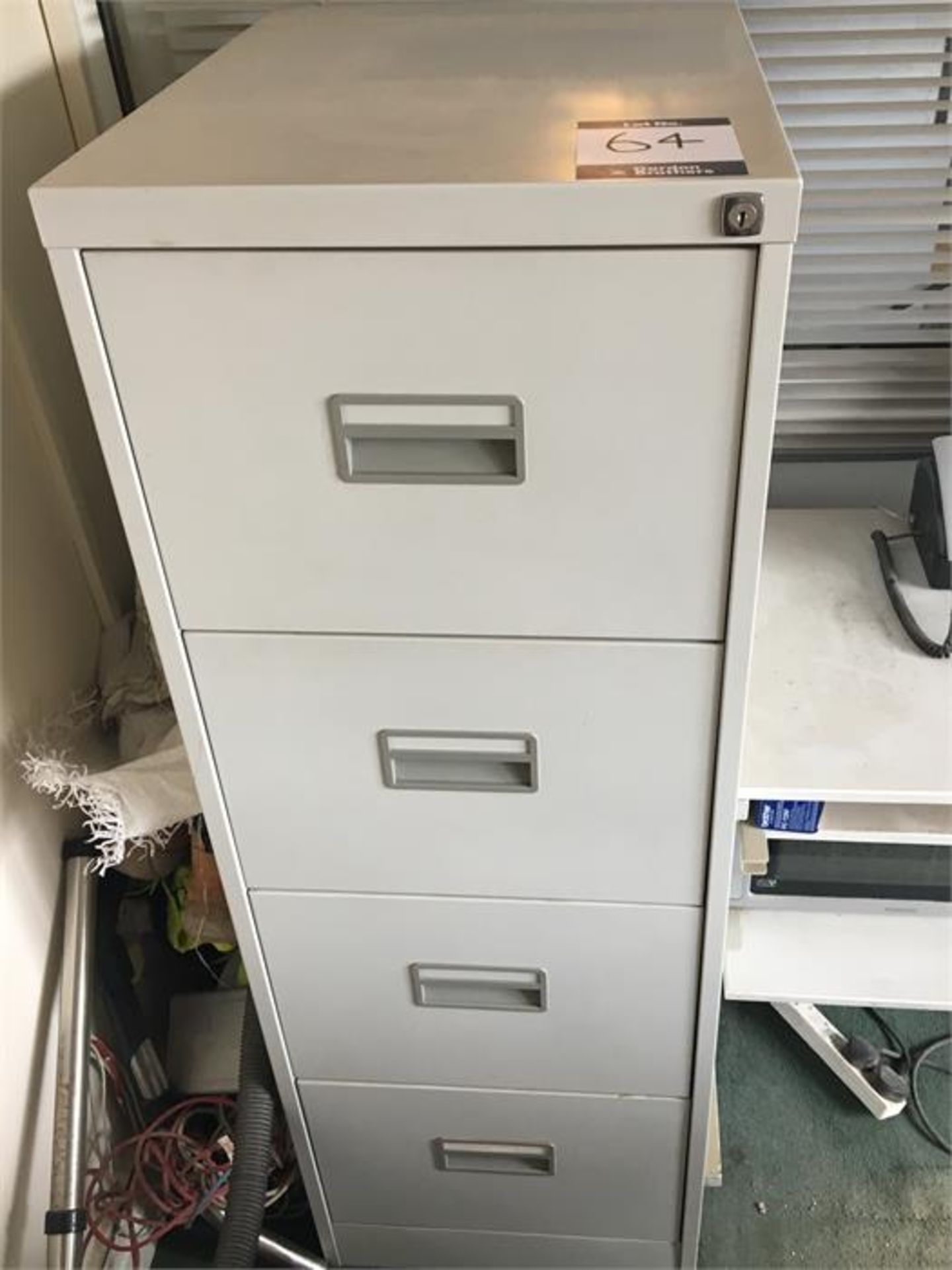 Steel 4 drawer filing cabinet (No key)