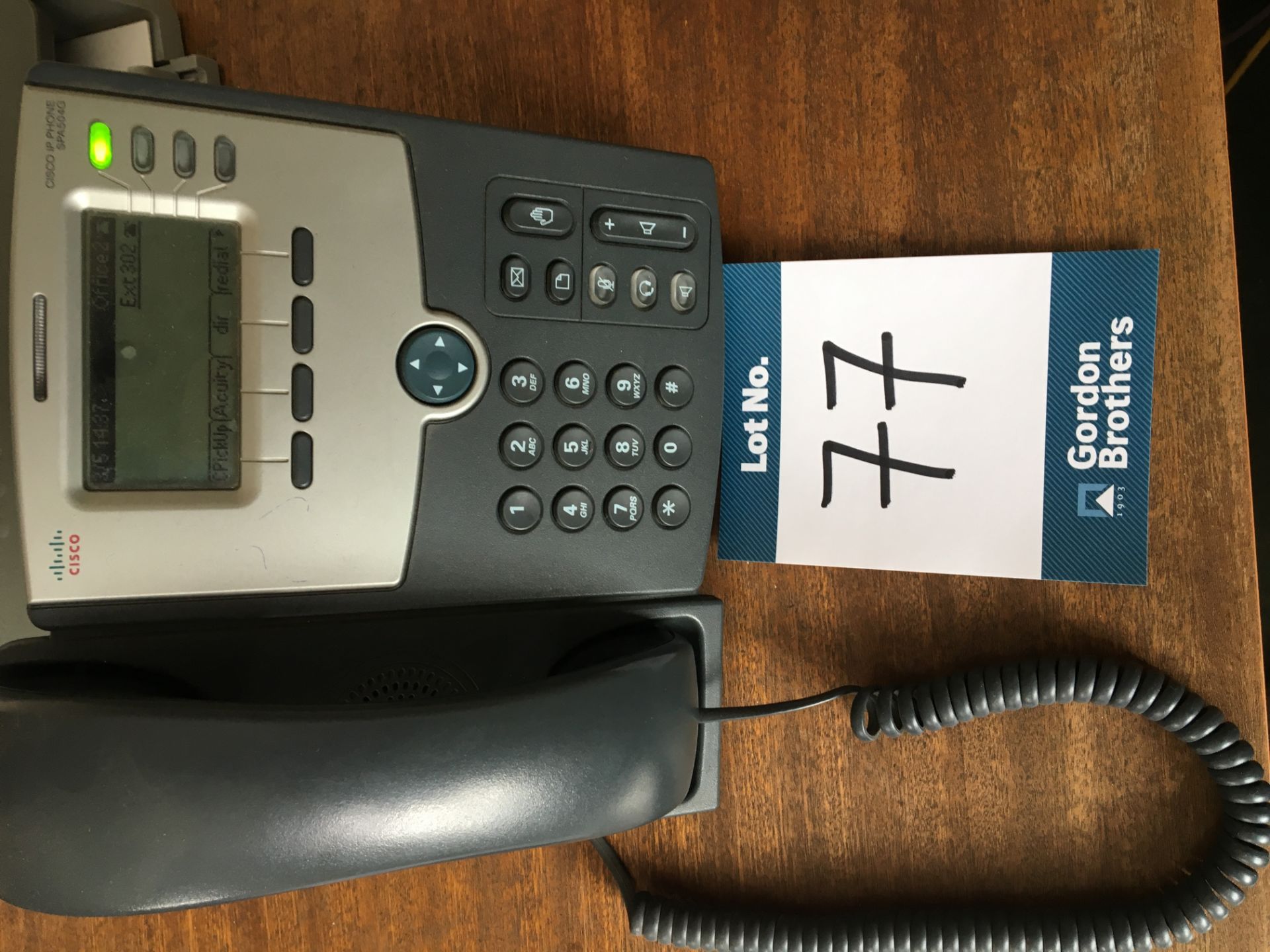 3 x Cisco SPA504G IP phone handsets, Serial no's. CBT1411010D, CBT1515077F & tbc - Image 5 of 6