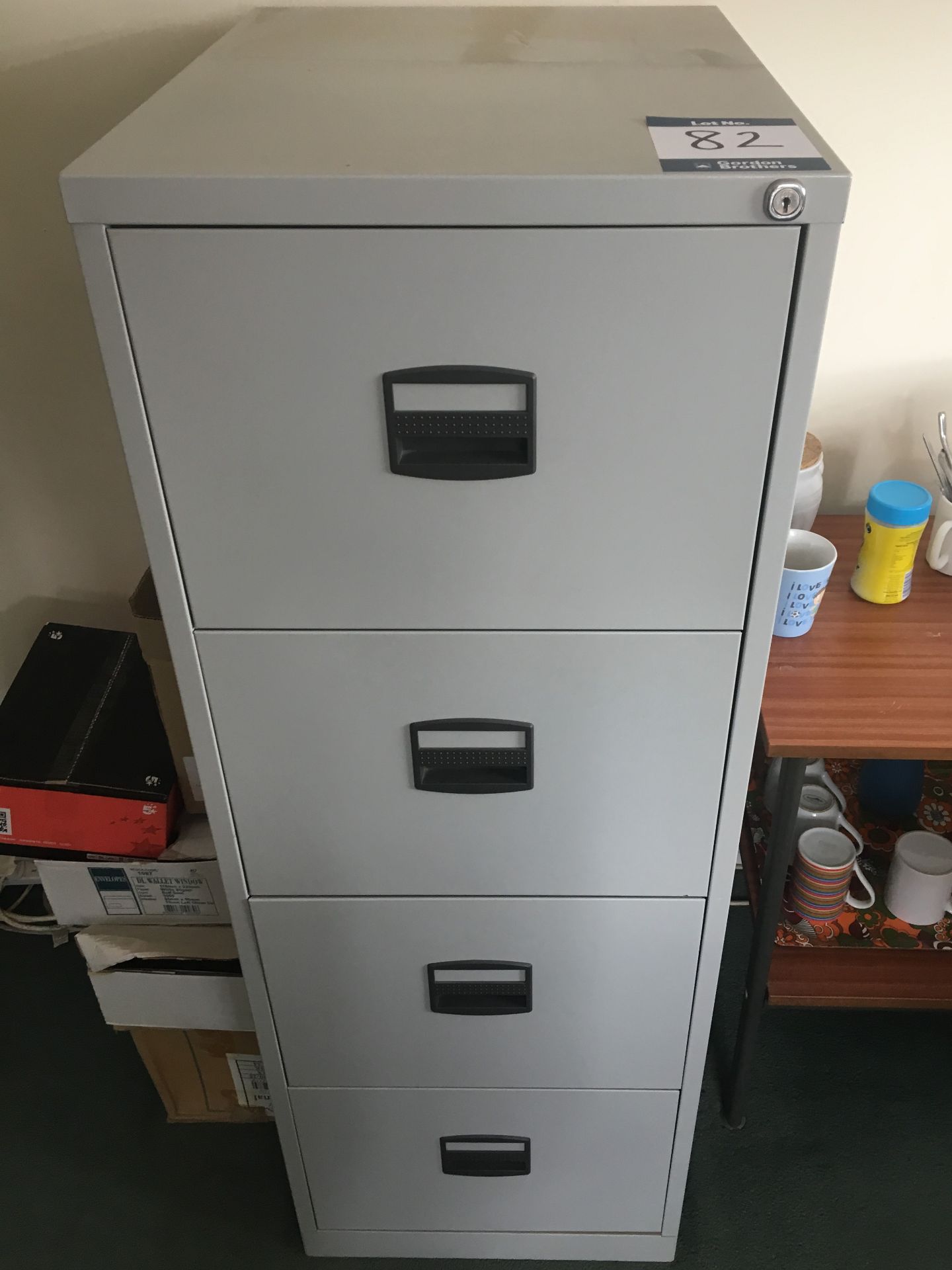 Steel 4 drawer filing cabinet (No key) - Image 2 of 2