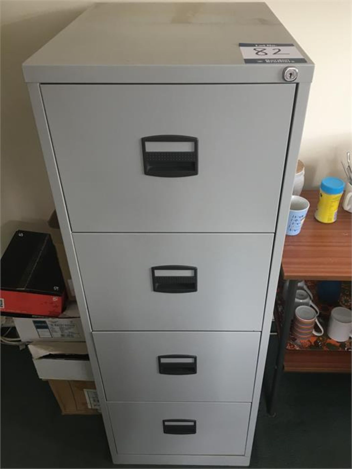 Steel 4 drawer filing cabinet (No key)