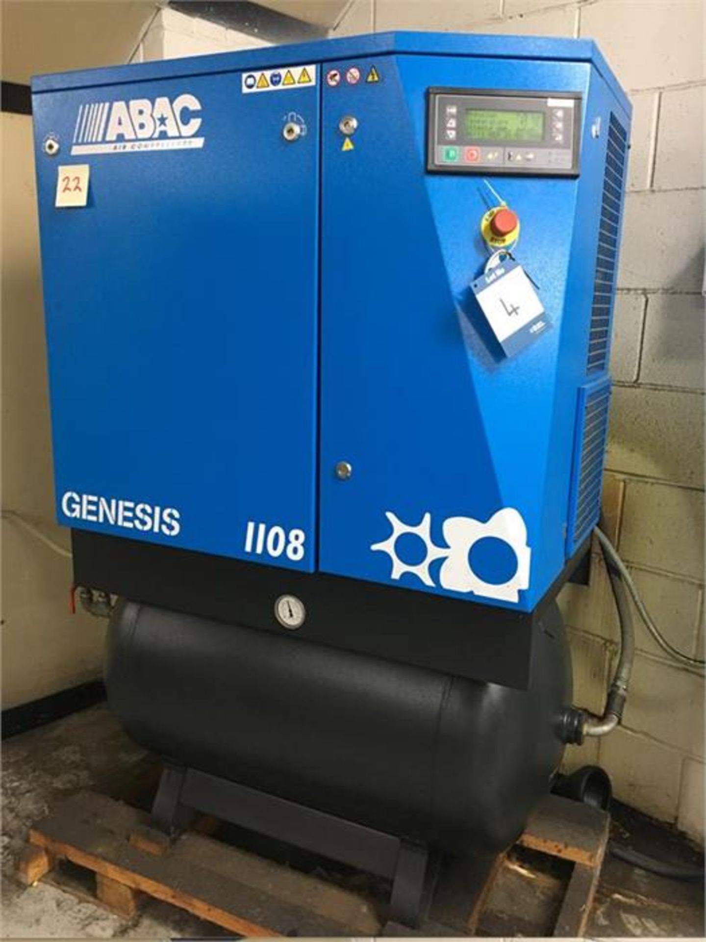 ABAC Genesis 1108 rotary screw air compressor with integrated refrigerant dryer, Model: Genesis