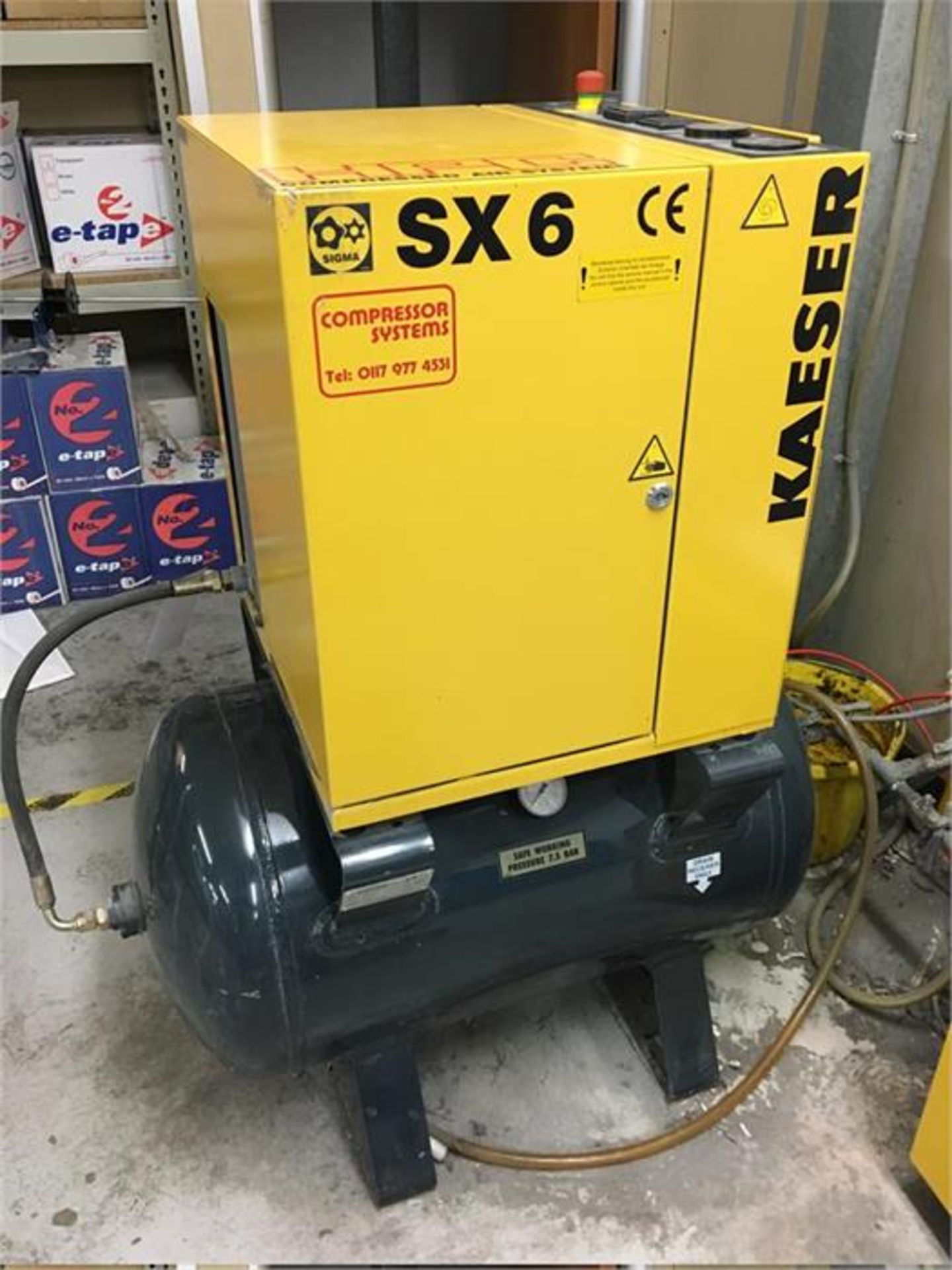 Kaeser SX6 rotary screw air compressor complete with TAH6 dryer, Serial Number: 1376, Year: 2006,