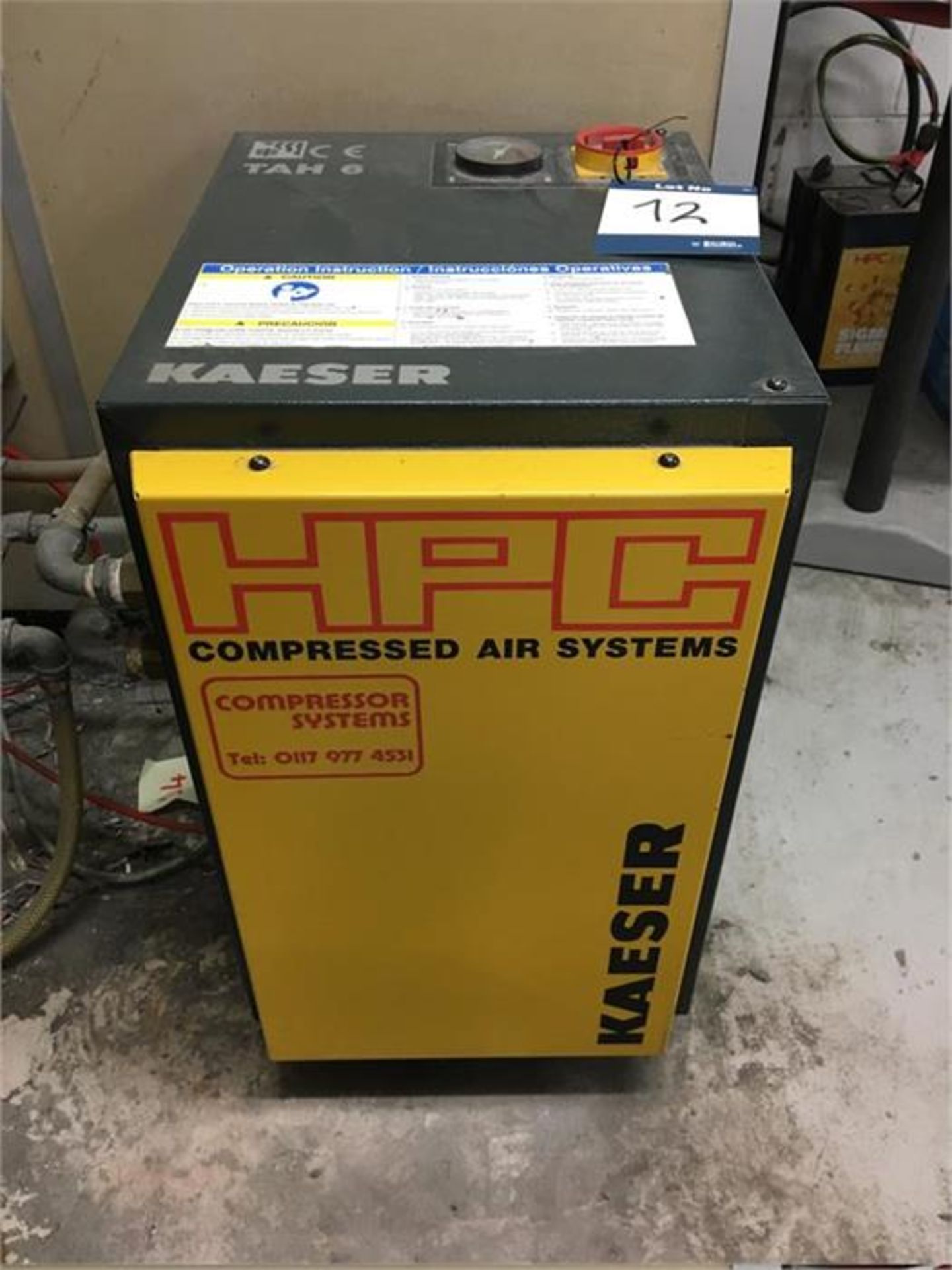 Kaeser SX6 rotary screw air compressor complete with TAH6 dryer, Serial Number: 1376, Year: 2006, - Image 3 of 5